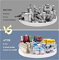 Vista 4 de Leeden Lazy Susan Organizador para esquina Lazy Susan de 32 pulgadas de diámetro, contenedores de almacenamiento de plástico para gabinete de cocina