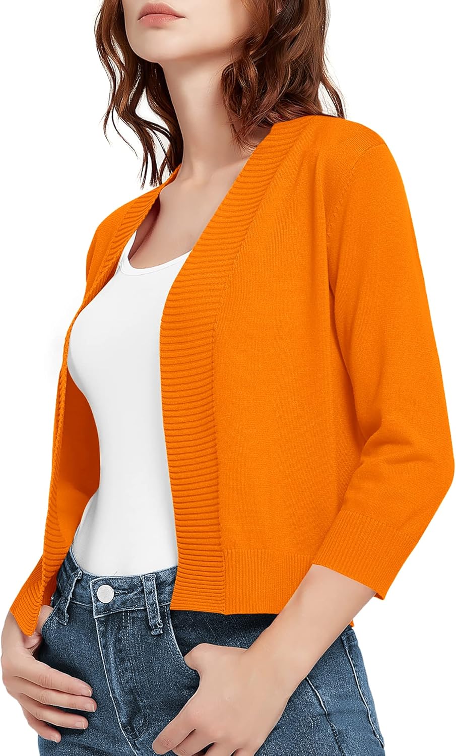 Urban CoCo Women's 3/4 Sleeve Short Cropped Cardigan Sweaters Lightweight Shrug Sweater Jacket for Dresses - Image 2