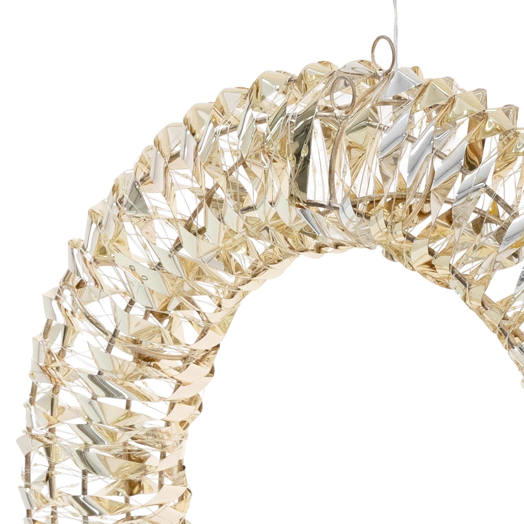 ECD Germany LED Weihnachtskranz Ø38cm mit 480 warmweißen Micro LEDs & Timer, IP44 Wasserdicht Innen/Außen, 3D Metallkranz LED Beleuchtung, Hängekranz Lichterkranz Leuchtkranz Türkranz Weihnachtsdeko
