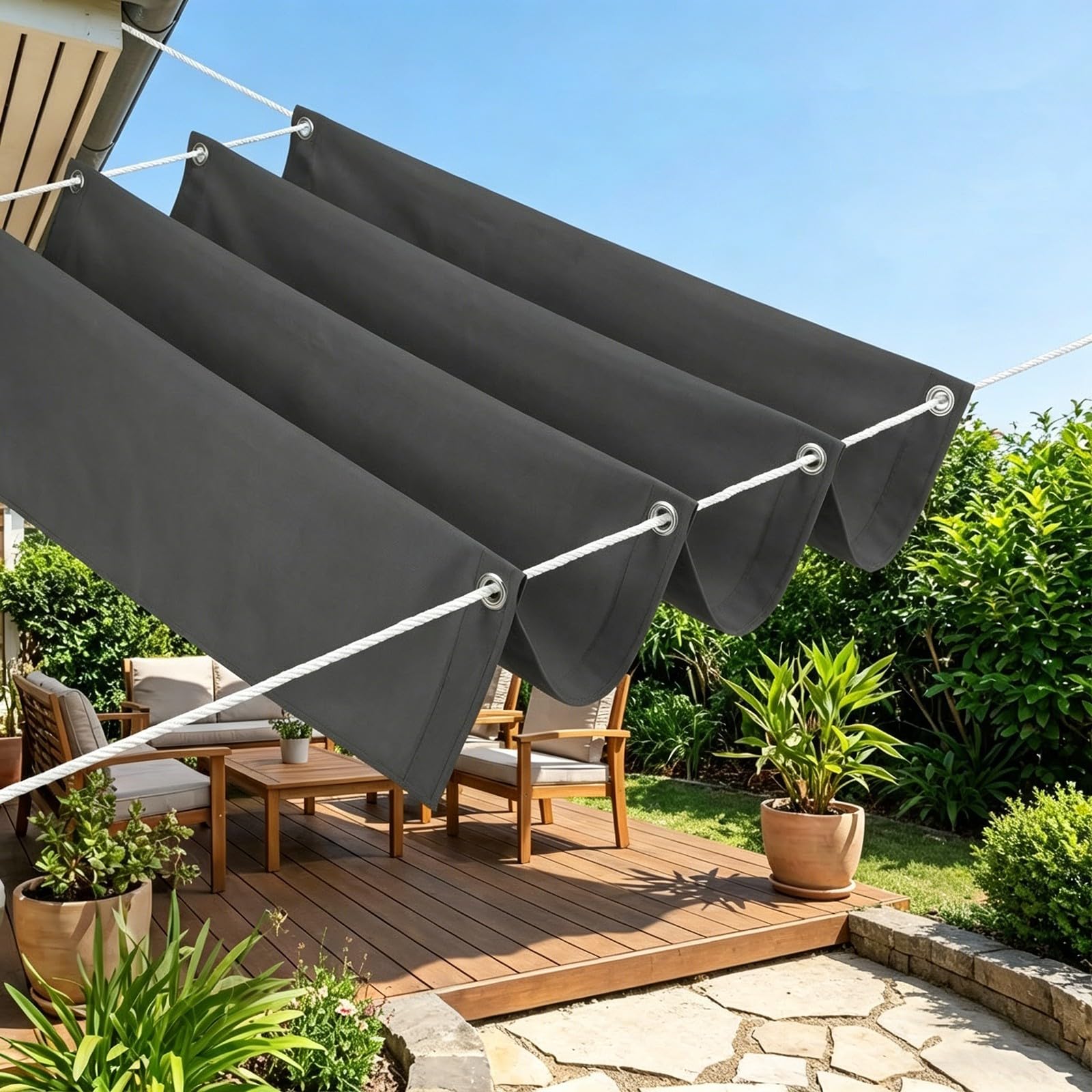 Toile solaire imperméable Oxford contre la chaleur et la pluie sur balcon