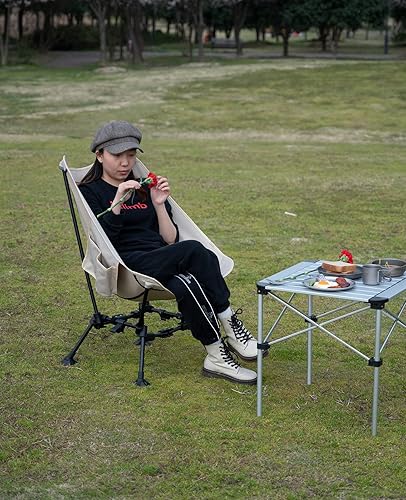 Miniatura 2 de iClimb 1 silla ligera compacta antihundimiento de dos alturas y 1 paquete de mesa plegable, ultraligero y compacto para adultos, al aire libre,