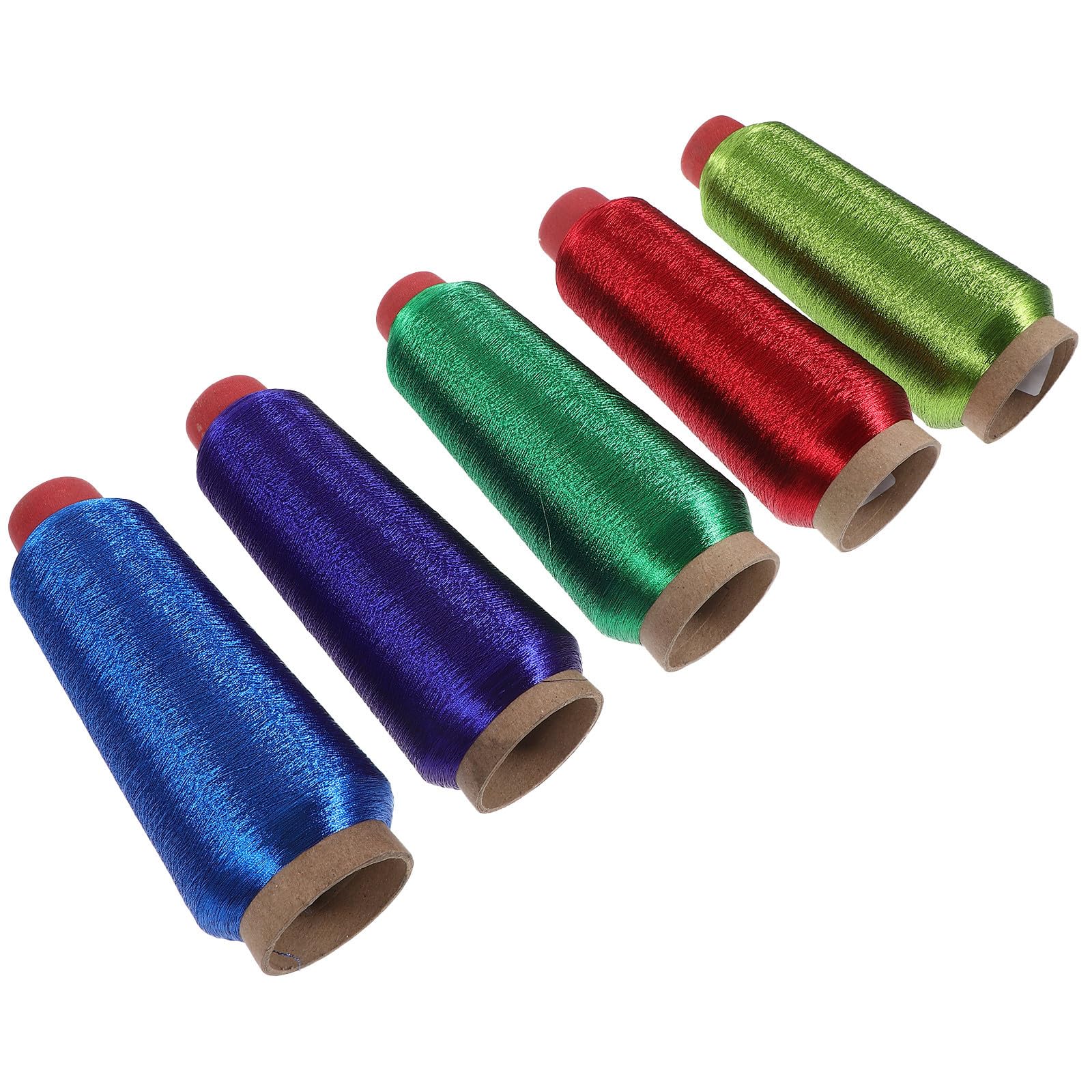 5 Rollos de Hilo de Bordar para Máquina de Coser, Poliéster Multifunción para Punto de Cruz y Manualidades Infantiles Color Aleatorio
