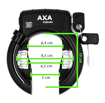 Blocco Telaio Axa Defender - Antifurto Per Biciclette, Nero/Grigio, 10x8x4 Cm