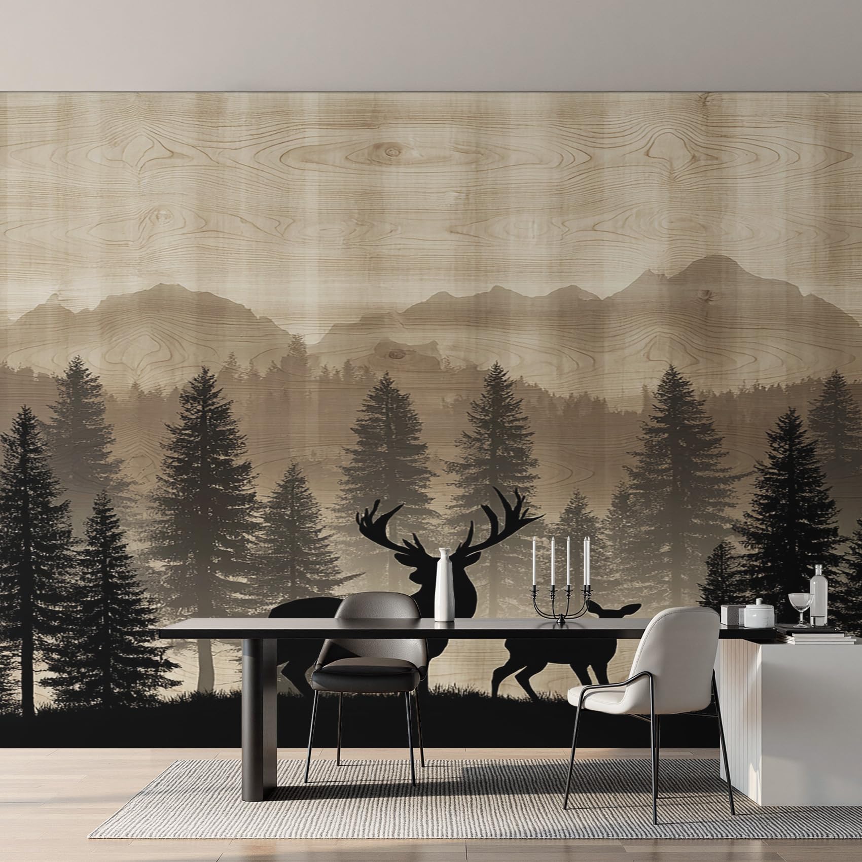 Fresque Murale Intissé Salon Chambre au Design Rustique et Finition Haut de Gamme
