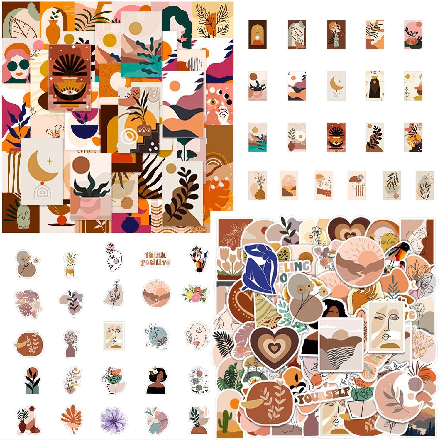 Ffdhwu Multicolor 150 Abstract Art Stickers, Waterproof Pvc, Suitable For Notebooks, Computers, Etc.