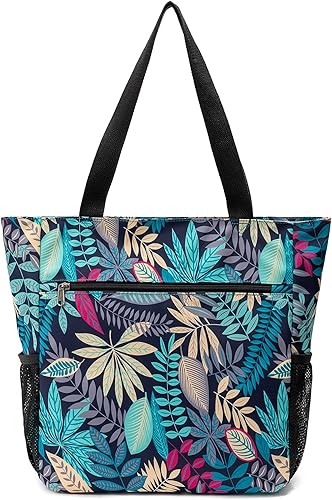 Miniatura 2 de ETidy Bolsa de mano plegable de gran capacidad con cremallera impermeable a prueba de arena para mujer, bolsa de playa, bolsa de gimnasio, bolsa