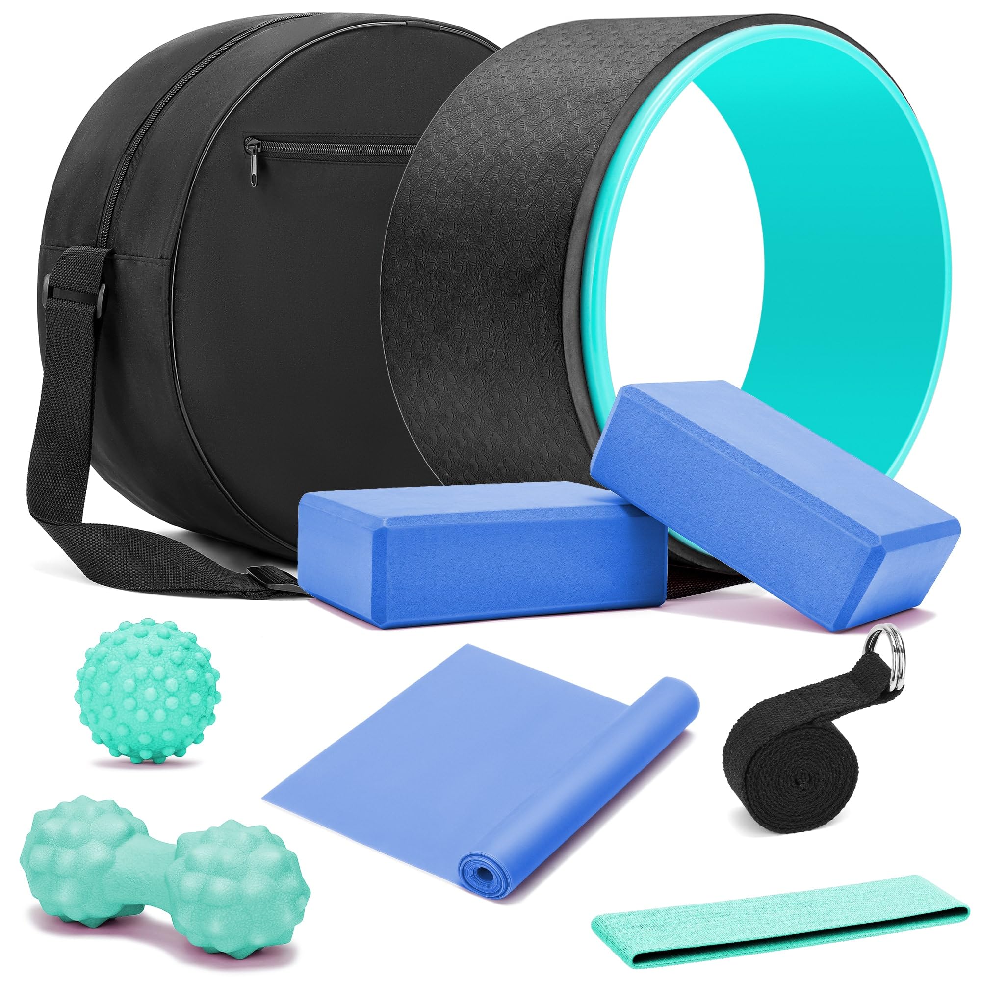 HNCTINNO Yoga Wheel Set with Foam Roller