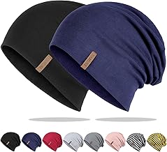 Slouchy Beanie Hat for Men Women Soft Thin Cotton Lightweight Breathable Long Beanie Hat Chemo Jersey Elastic for All Seasons