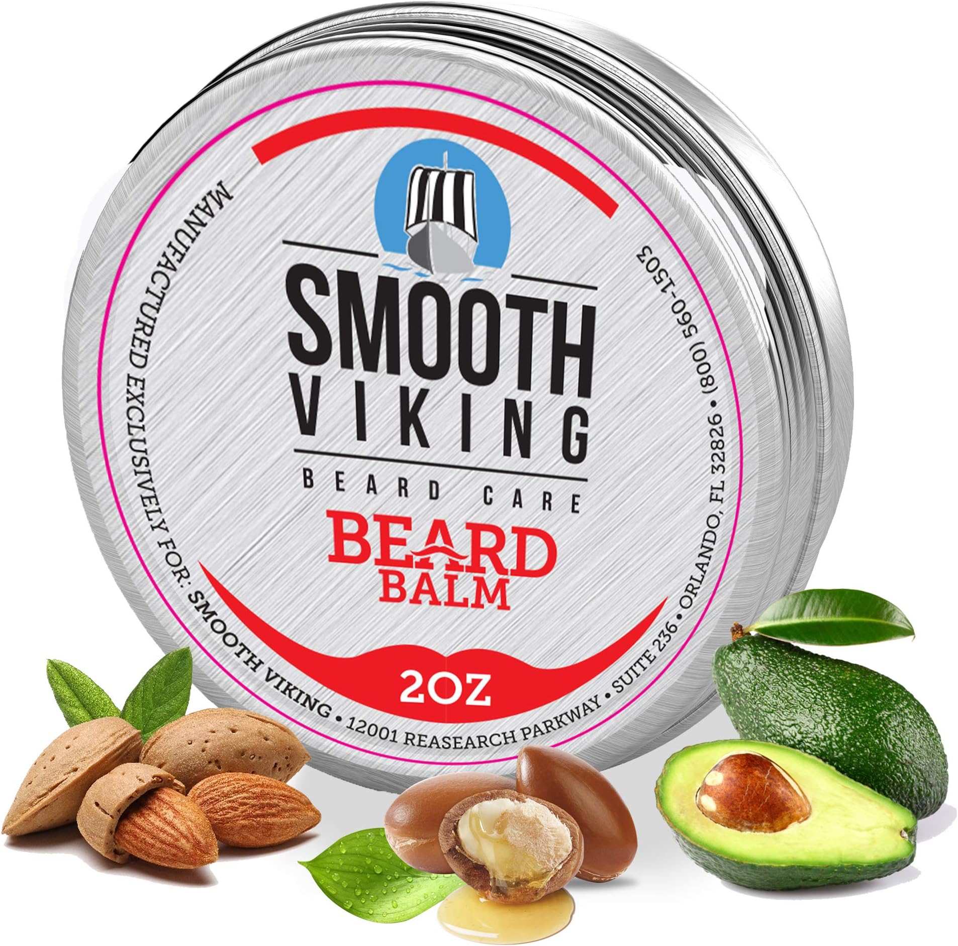 Smooth Viking Beard Styling Balm for Men - Strong Hold Formula with Essential Oils & Beeswax for Healthy Beard & Mustache Growth, 2oz