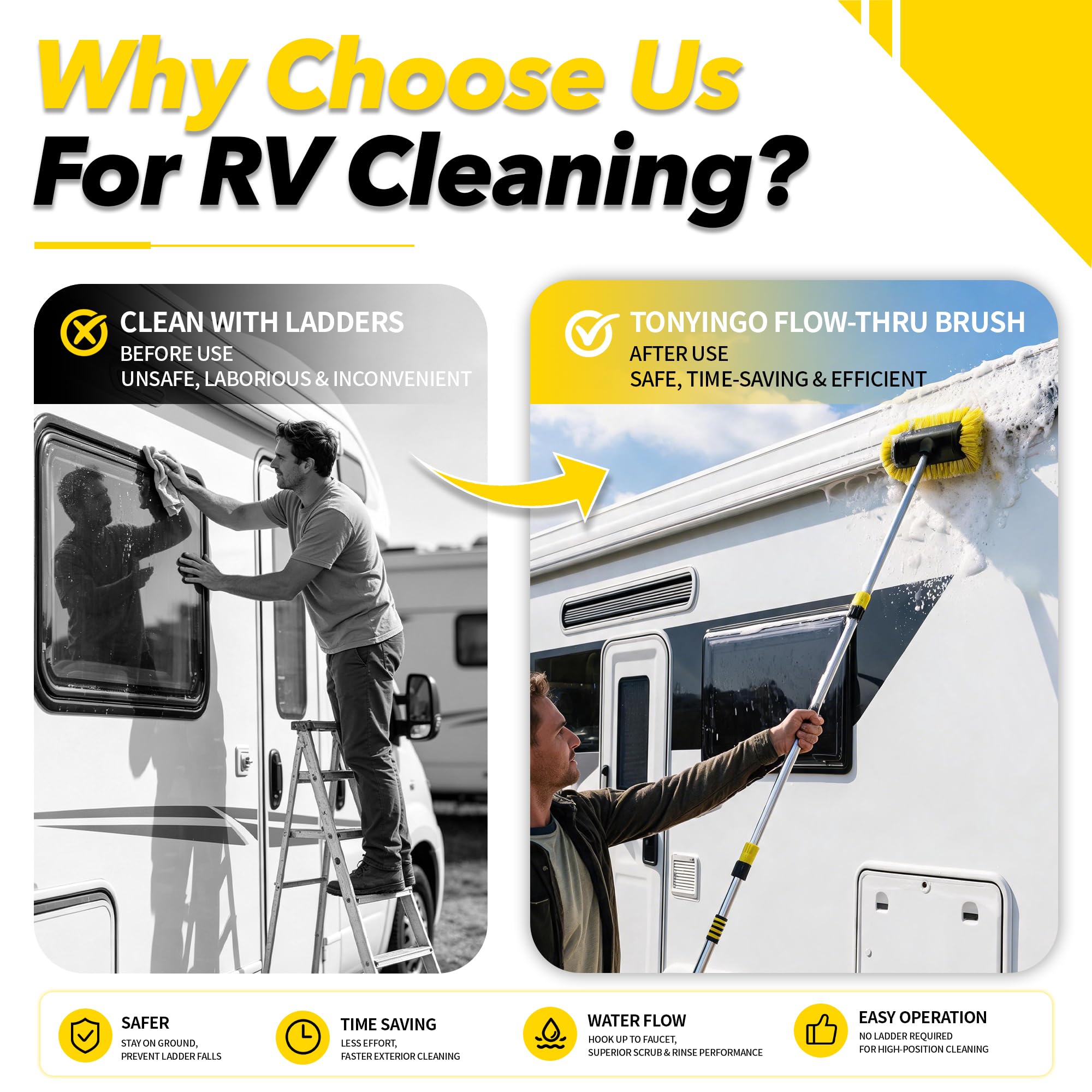 16FT Car Wash Brush - RV Washing Brush with Telescopic Pole -2