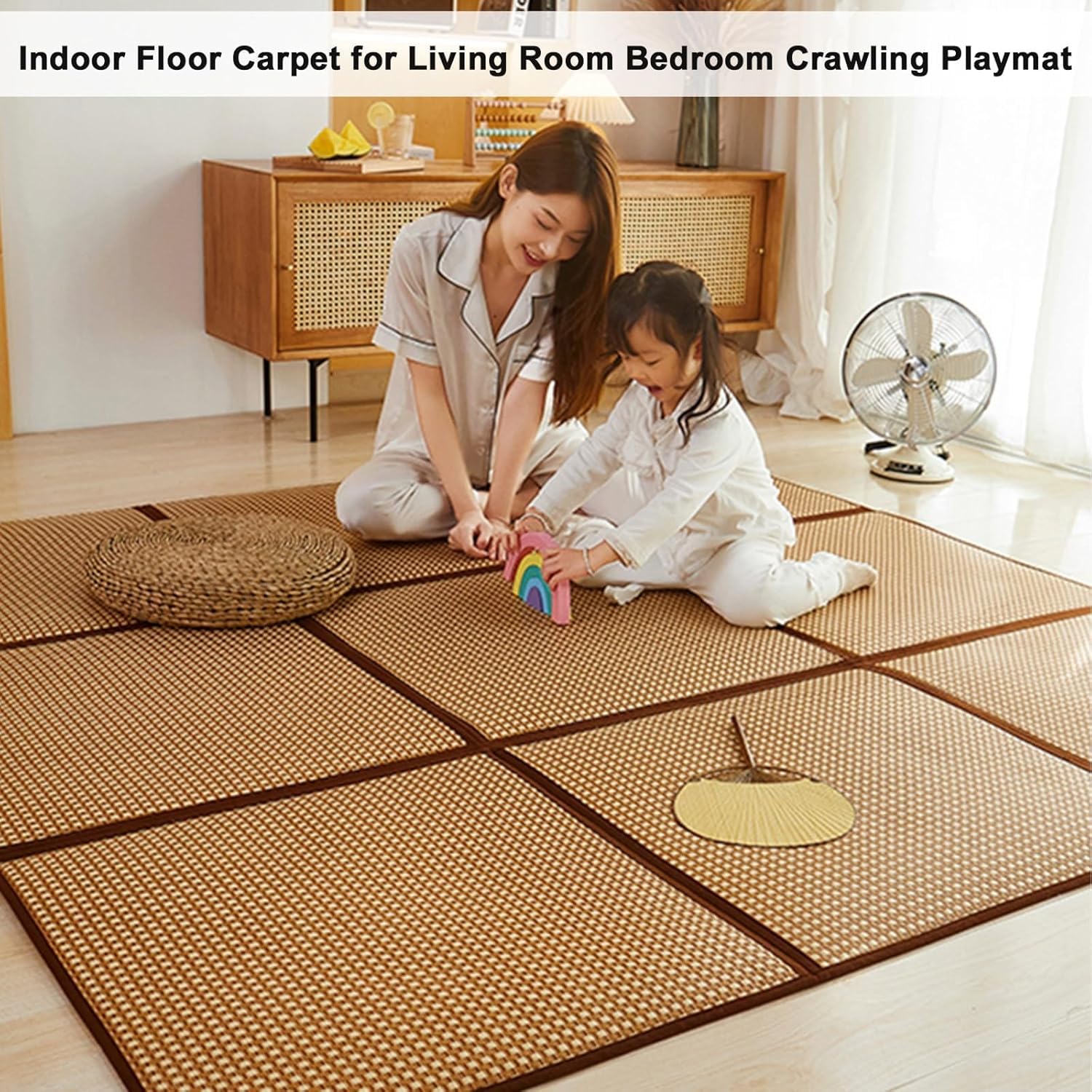 Japanische Spielmatte, rutschfest, atmungsaktiv, Memory-Schaum, Baby-Krabbelmatte, 0,65 x 130 cm, ideal für Säuglinge und Kleinkinder, sichere weiche Oberfläche zum Spielen