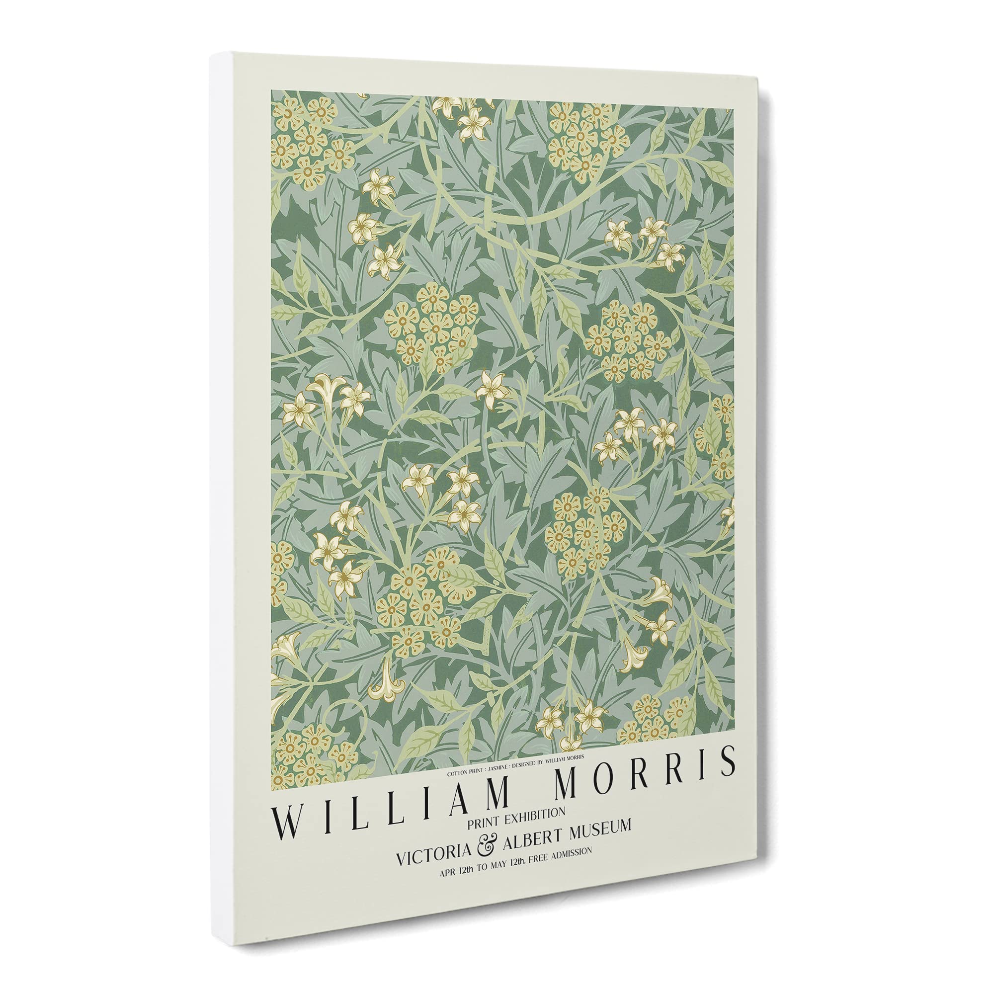 Jasmine With Border By William Morris Canvas Print, Mixed, 25L x 50W cm