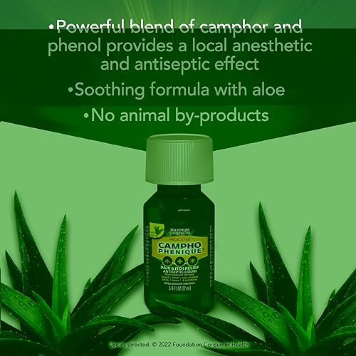 Miniatura 3 de Campho-Phenique Líquido antiséptico para aliviar el dolor y la picazón, fórmula original, transparente, 0.75 onzas líquidas