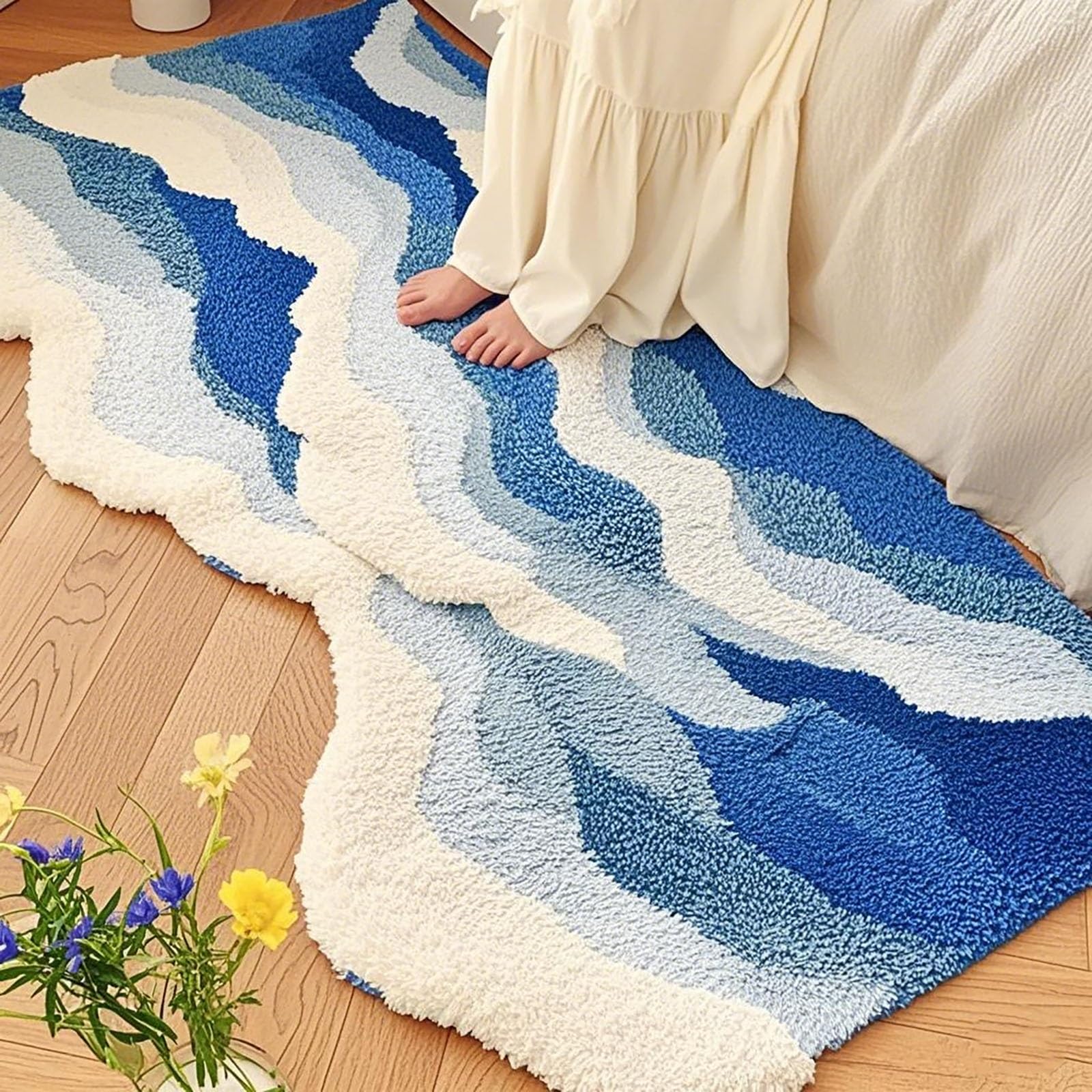 Tapis de zone lavable océan pour salle de bain moderne et relaxante