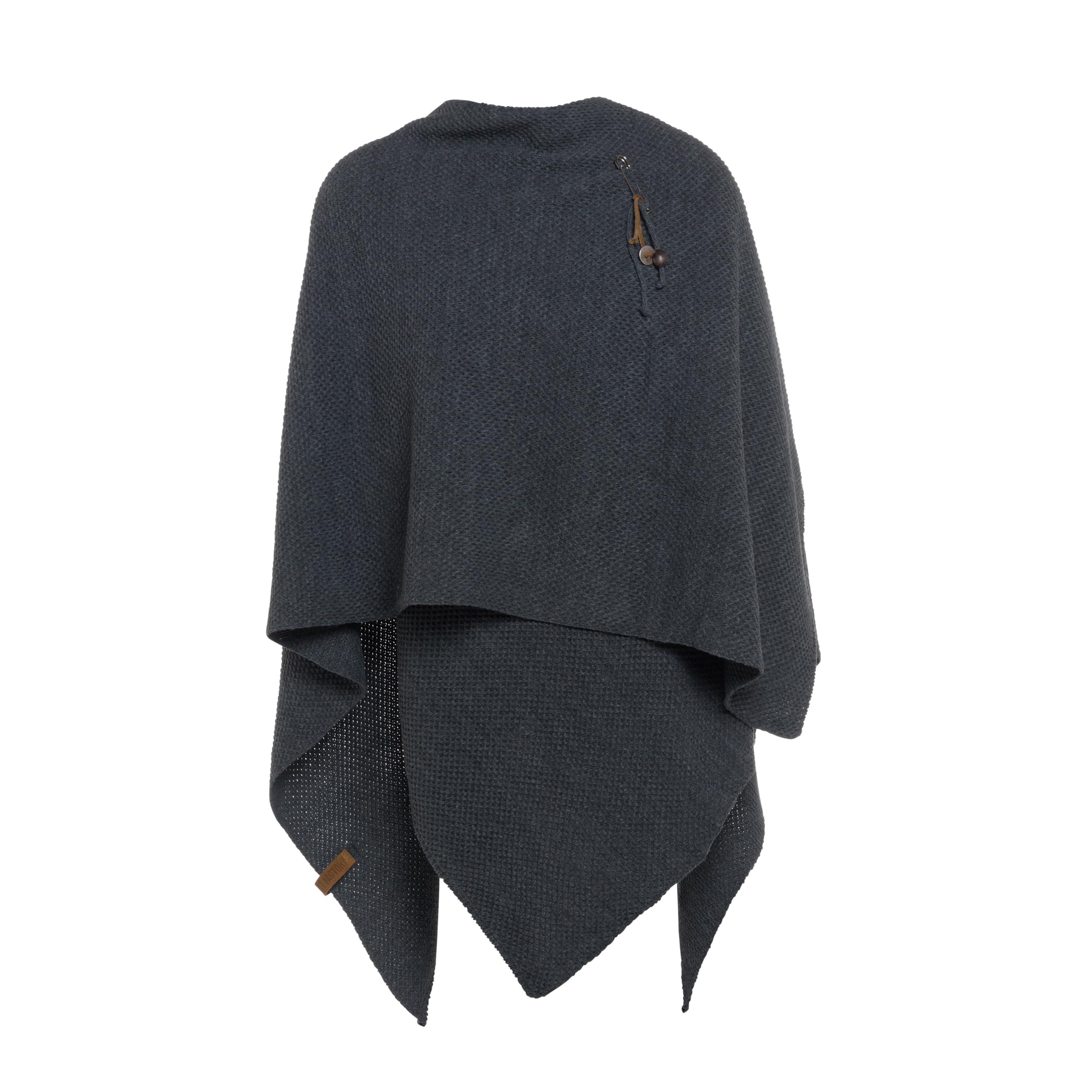 KNIT FACTORY - Jazz Poncho - Elegant Gestrickter Damen Cape - Wickelschal mit Wolle - Hochwertige Qualität