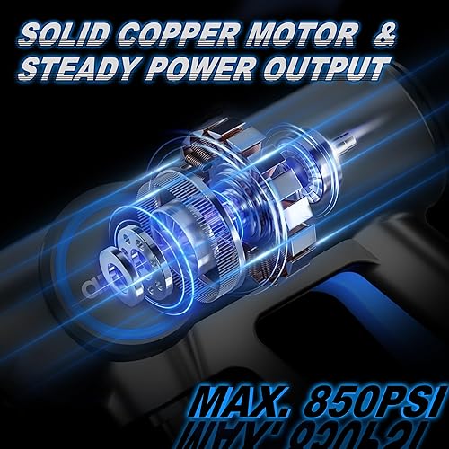 Miniatura 4 de AZZUNO Lavadora a presión inalámbrica, lavadora a presión portátil de 850 PSI, potente lavadora de 4000 mAh con boquilla 6 en 1, limpiador eléctrico