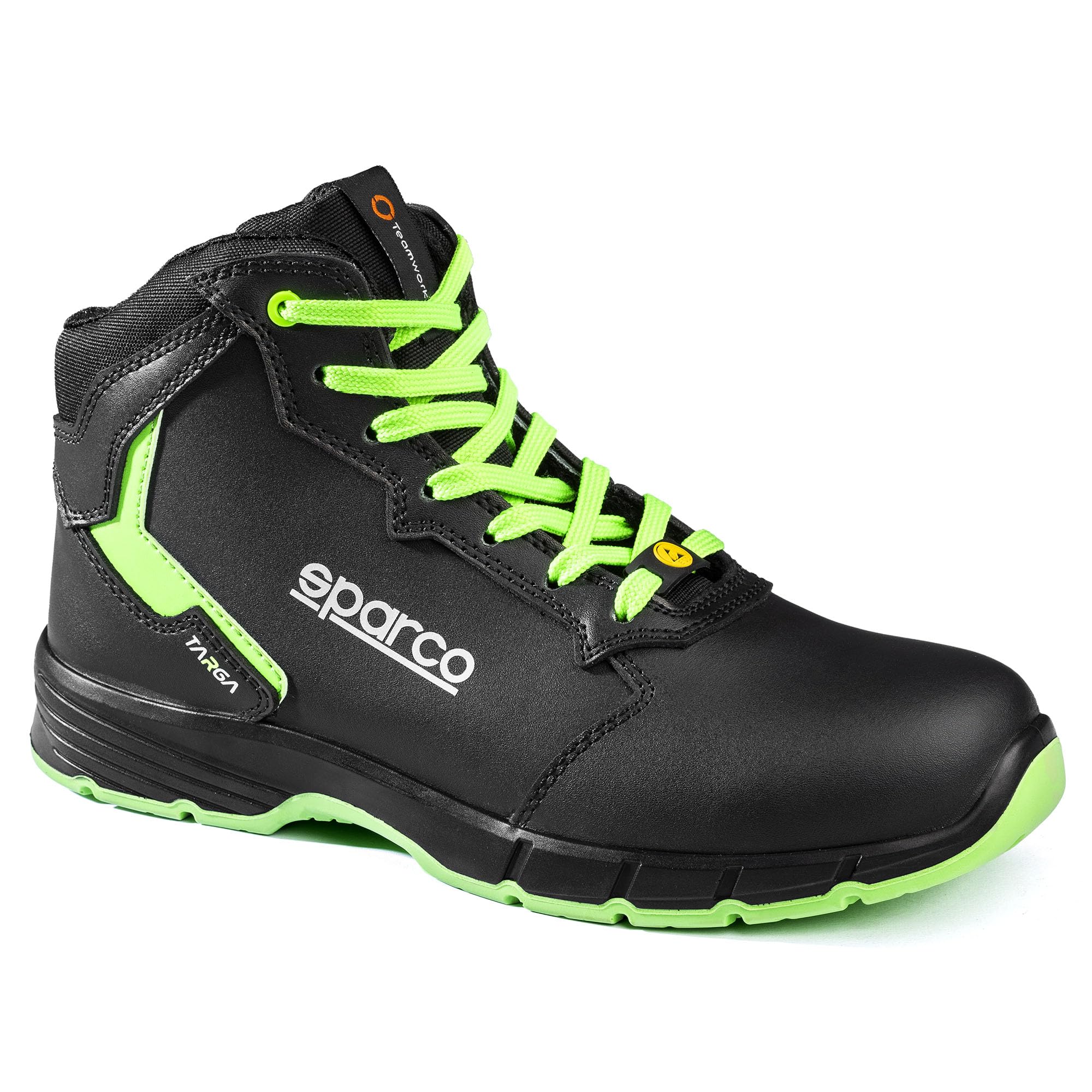 Sparco Unisex Targa Industrial Shoe, Nero Verde Fluo, 38 EU