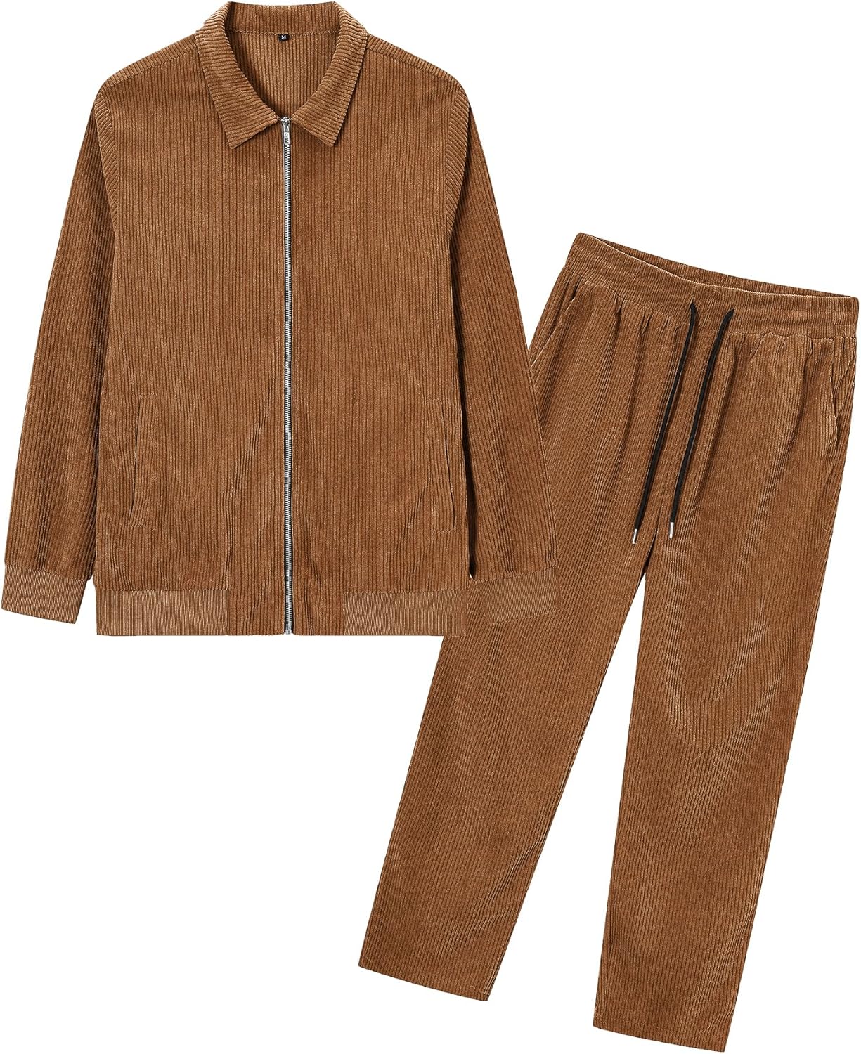 LecGee Men's Corduroy Shacket and Pants Outfits 2 Piece Long Sleeve Causal Autumn Winter Jacket Tracksuit Overshirt Set - Image 7