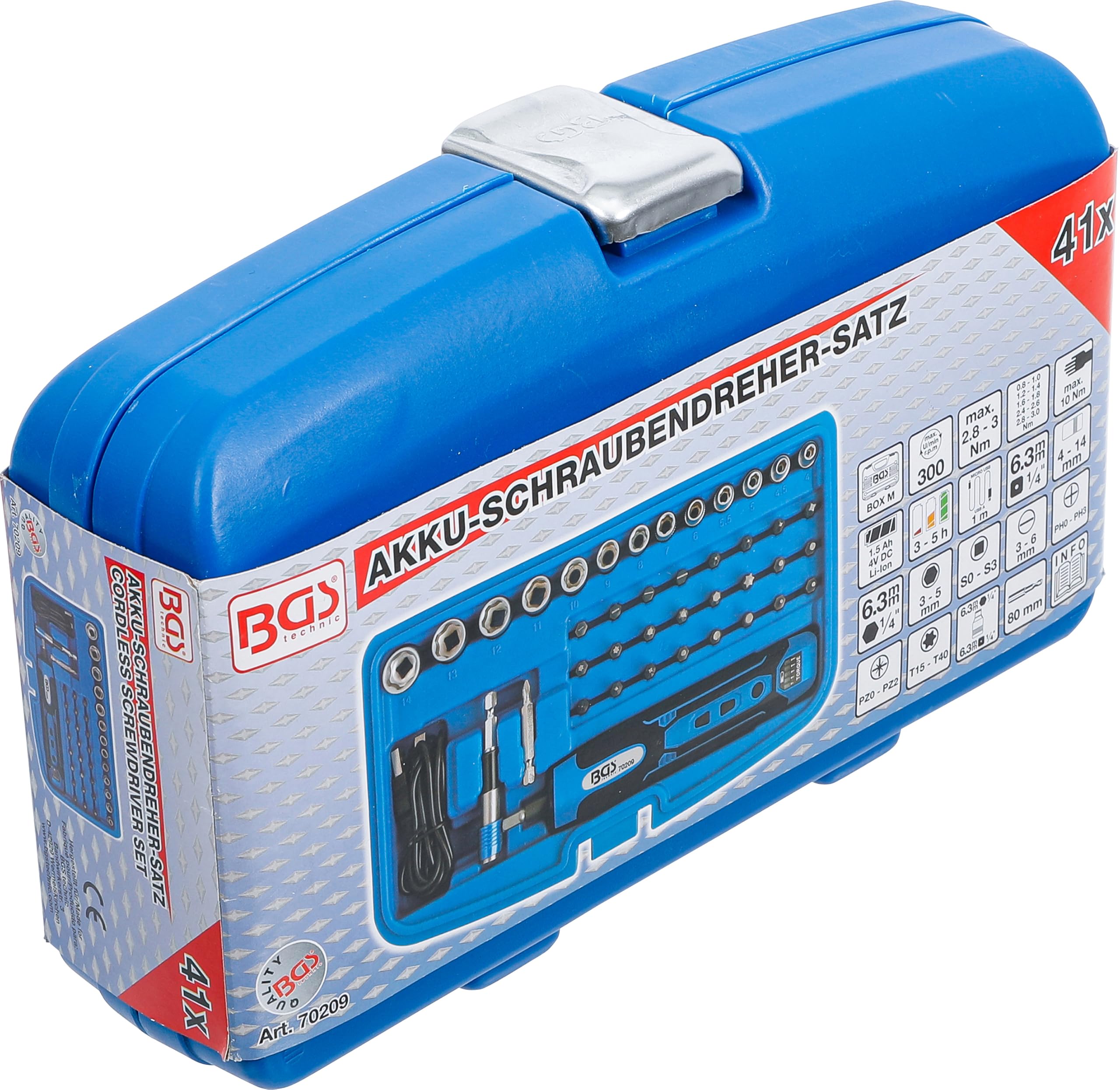BGS 70209 | Cacciavite a batteria | inclusi serie di bussole e inserti | 41 pz.
