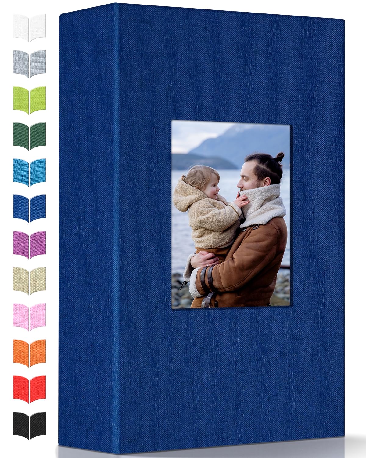 Photo Album 4x6 with 300 Pockets,Slip-in Picture Albums,Linen Cover Memory Book with Front Window,White Page Vertical Photo Book for Wedding,Family,Anniversare,Baby,Vacation