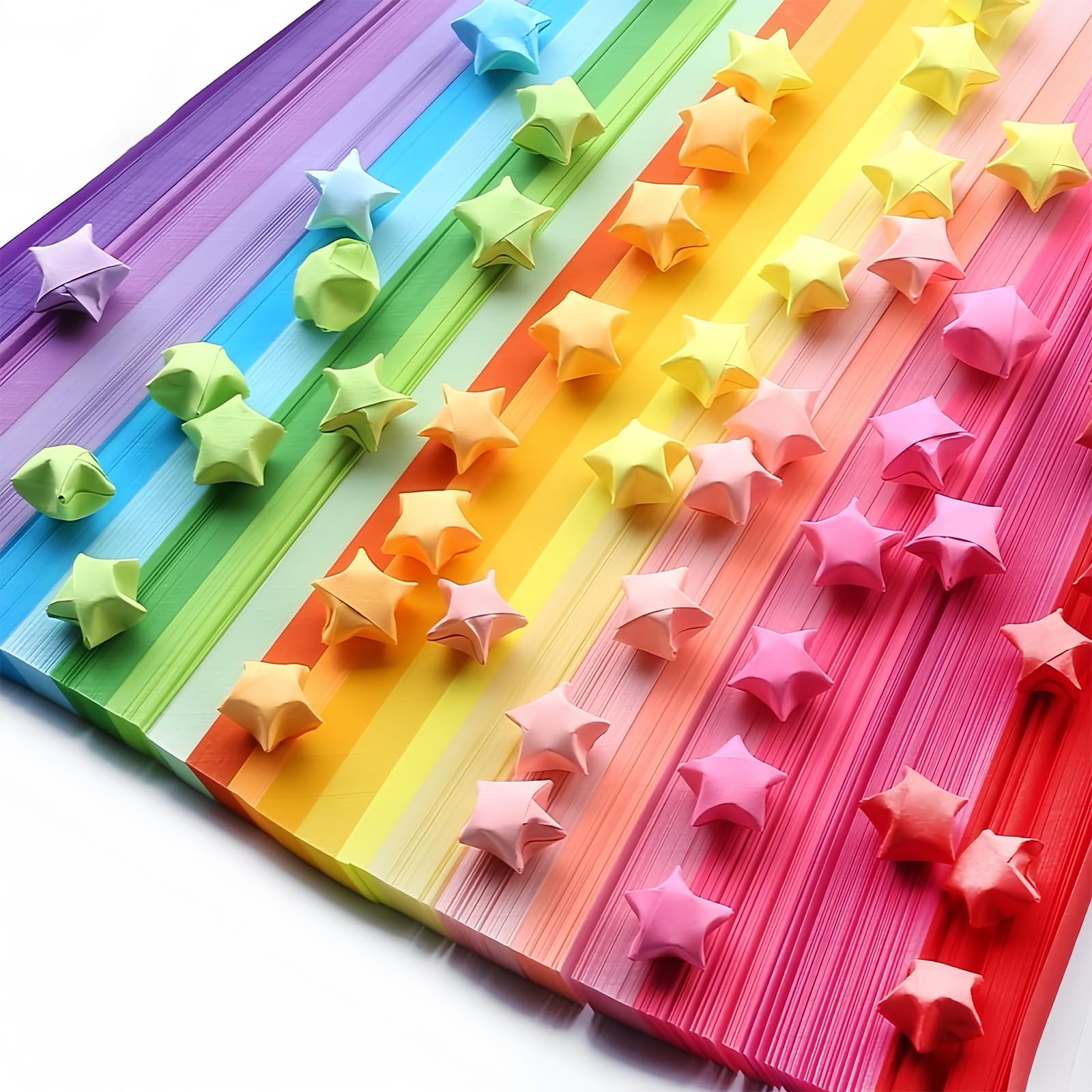 1030 Strisce Di Carta Per Origami Stelle - 27 Colori Per Creazioni Fai Da Te
