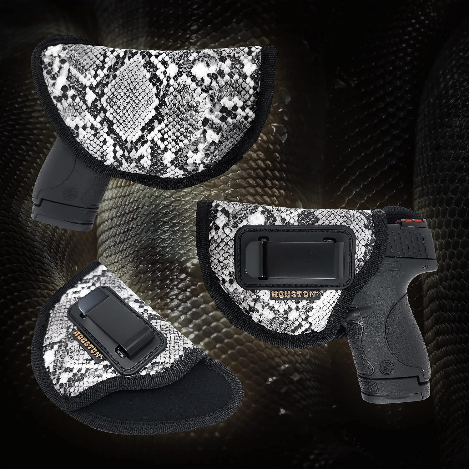 IWB Handgun Holster. ECO Leather Concealed Carry for Glock 26/27/33, M&P Shield, XDS, Taurus 709, Taurus Pro C, Walther P22, Beretta Nano, SCCY Sky, LC9 (Left). Gun Holster 9mm by Houston Gun Holsters