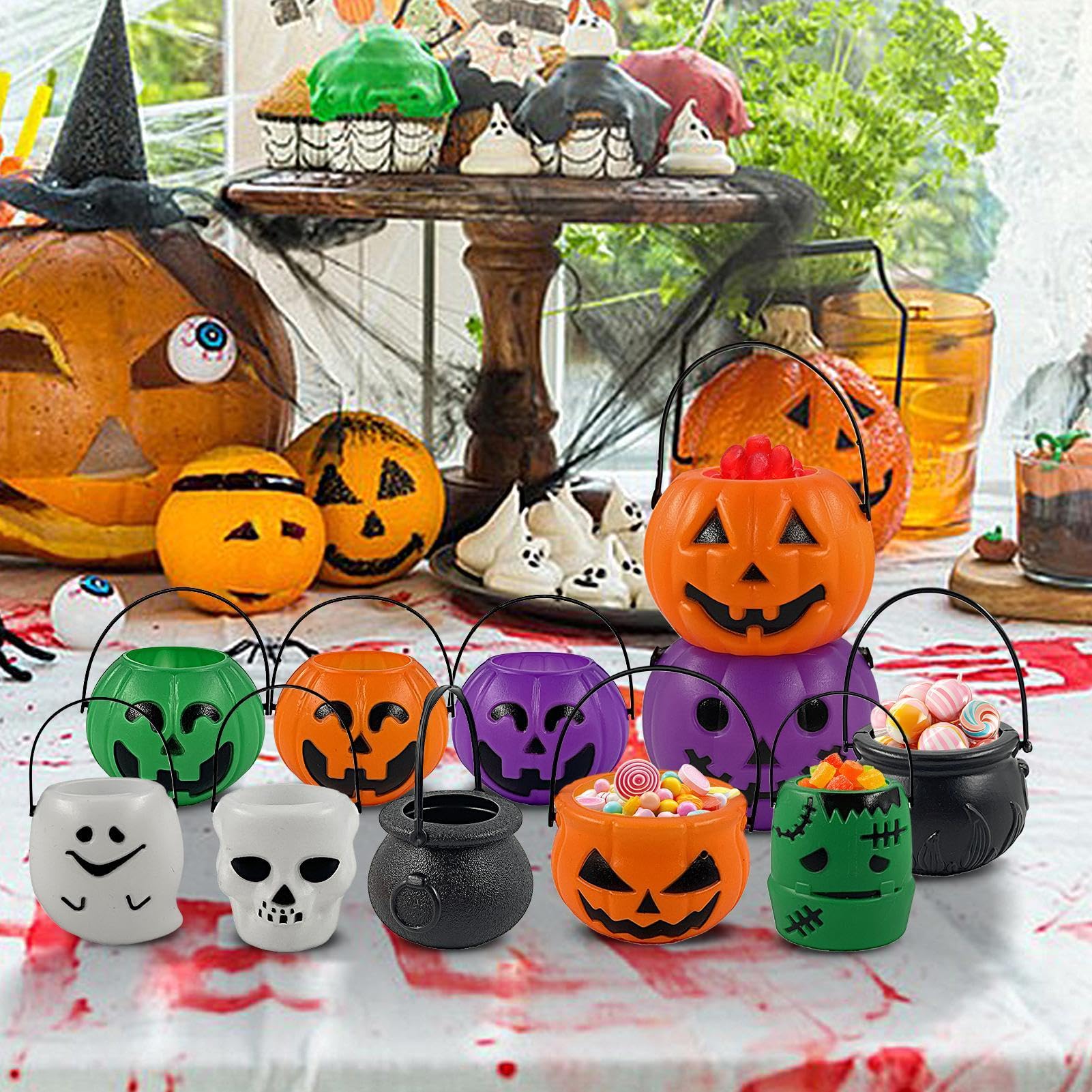 Amazon.co.jp: ハロウィン かぼちゃ バケツ 飾り カボチャバケツ