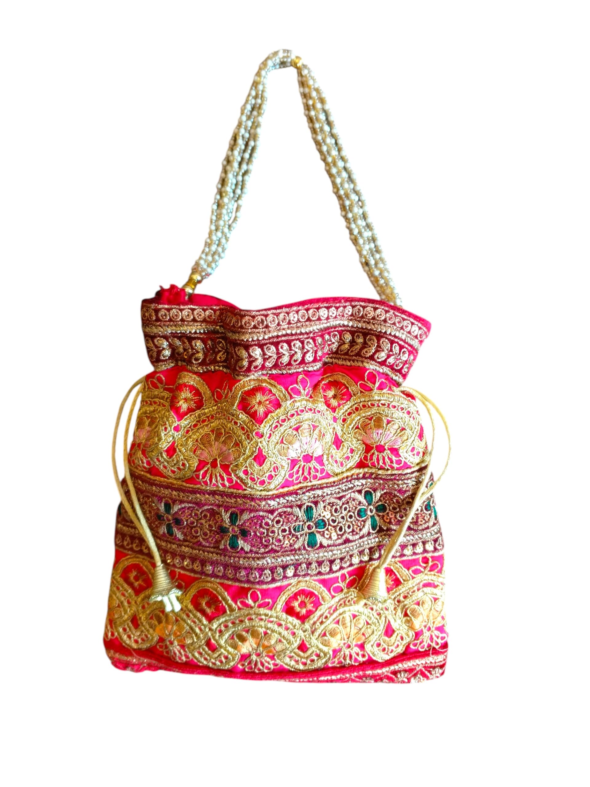 Embrodiered Multicolor women Potli, Pack of 1 (color & design based on availability)-picture-10