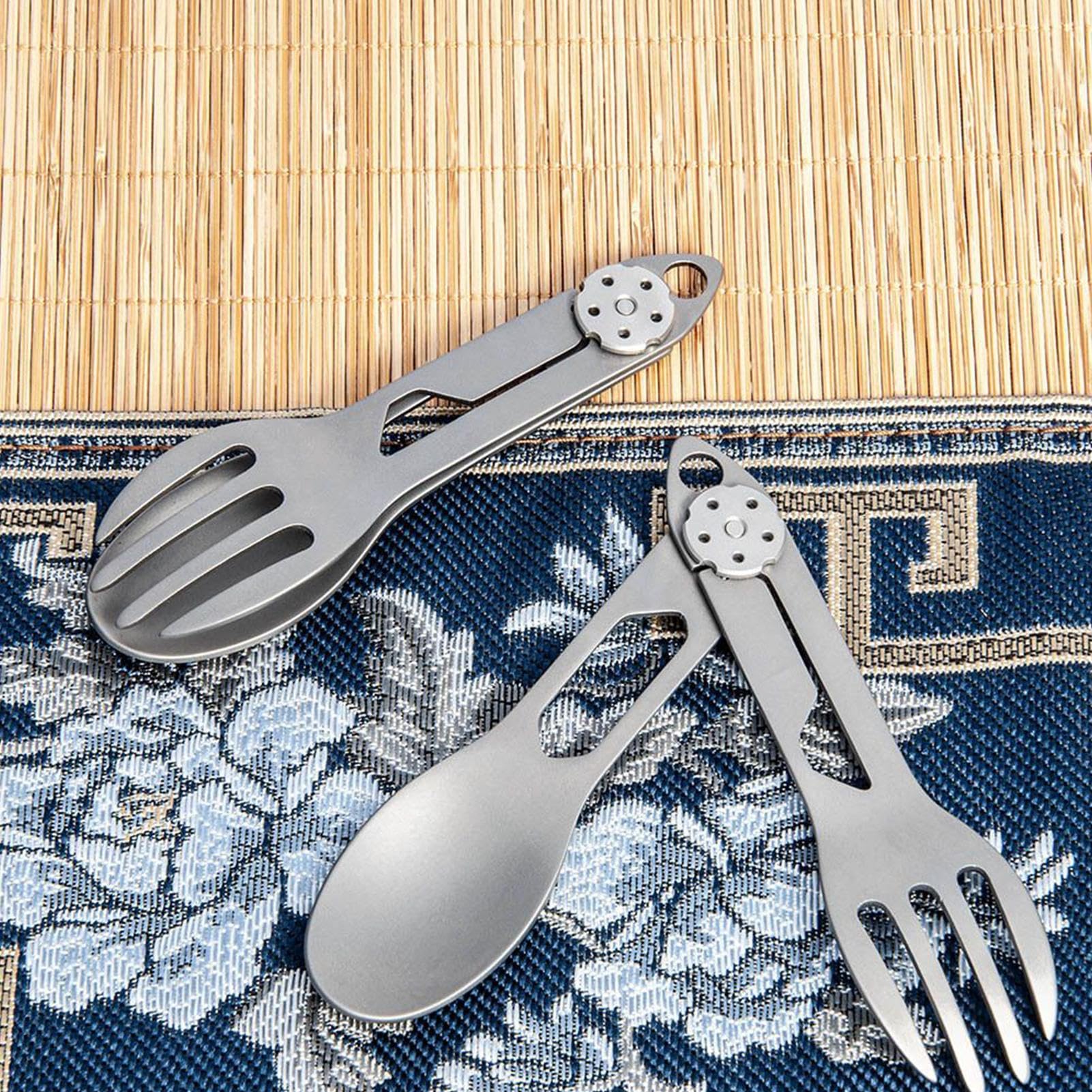 Titanium Spork | sk?adana ?y?ka i widelec 2 w 1 piknik - Survival Travel Survival Piesze wycieczki Piknik Zaj?cia ?wie?ym powietrzu
