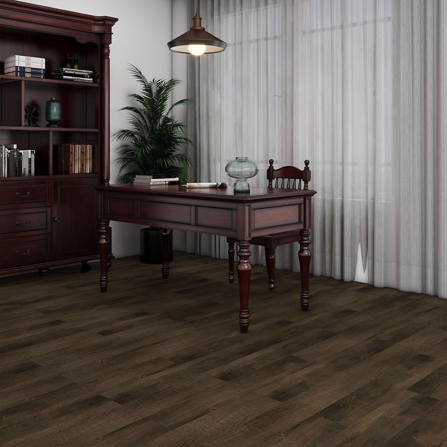 mulgreat peel and stick floor tile, 54 sq.ft self adhesive vinyl flooring plank, 36 pieces waterproof heavy duty wood grain tiles, 36"x6" diy planks for bedroom kitchen basement home brown 36×6 inches dark brown 36