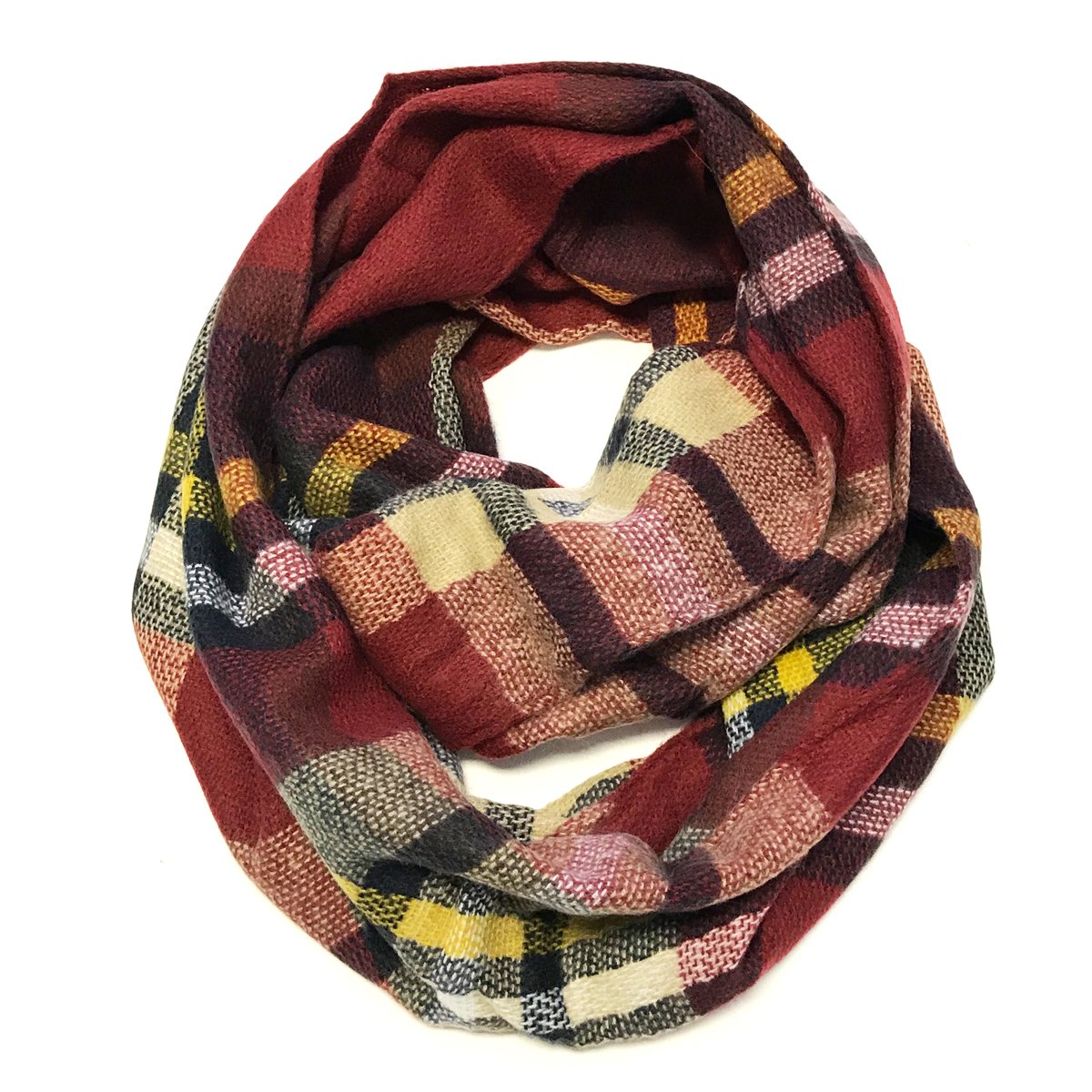 Wrapables Women's Plaid Print Infinity Scarf