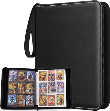 Card Binder 9-Pocket, 1080 Pockets Trading Card Album with 60 Removable Sleeves, Waterproof Card Collection Folder, Zipper Card Folder Card Holder for MTG, TCG, Sports & Game Cards