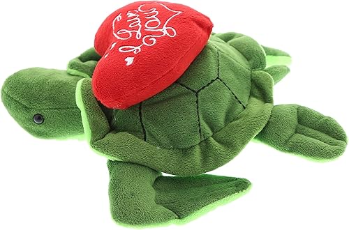Miniatura 7 de DolliBu Peluche de tortuga marina verde con texto en inglés "I Love You", bonito animal de peluche con camisa roja y nombre, regalo personalizado