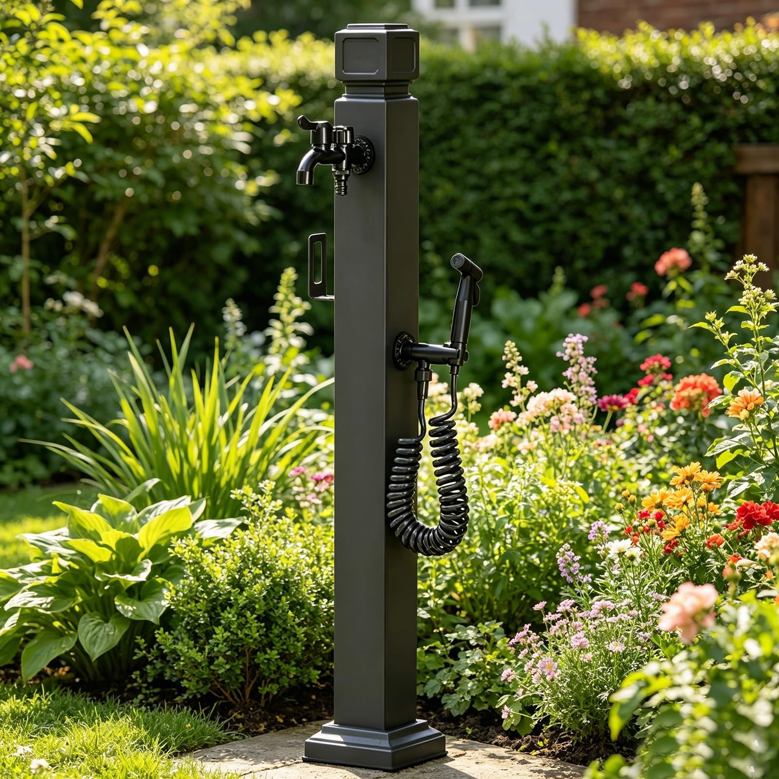 XDLEDMKIZ Outdoor Water Column with Faucet Iron Floor Mounted Hydrant Water Tap for Garden Farm Pasture Backyard Irrigation Washing