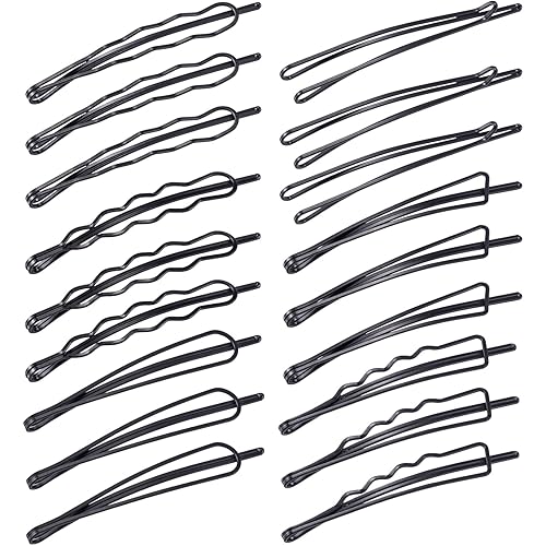 42 pasadores de pelo negro para mujer, 6 estilos Bobby moños ondulados, pinza de pelo geométrica de metal para niña, minimalista, decorativo, boda,