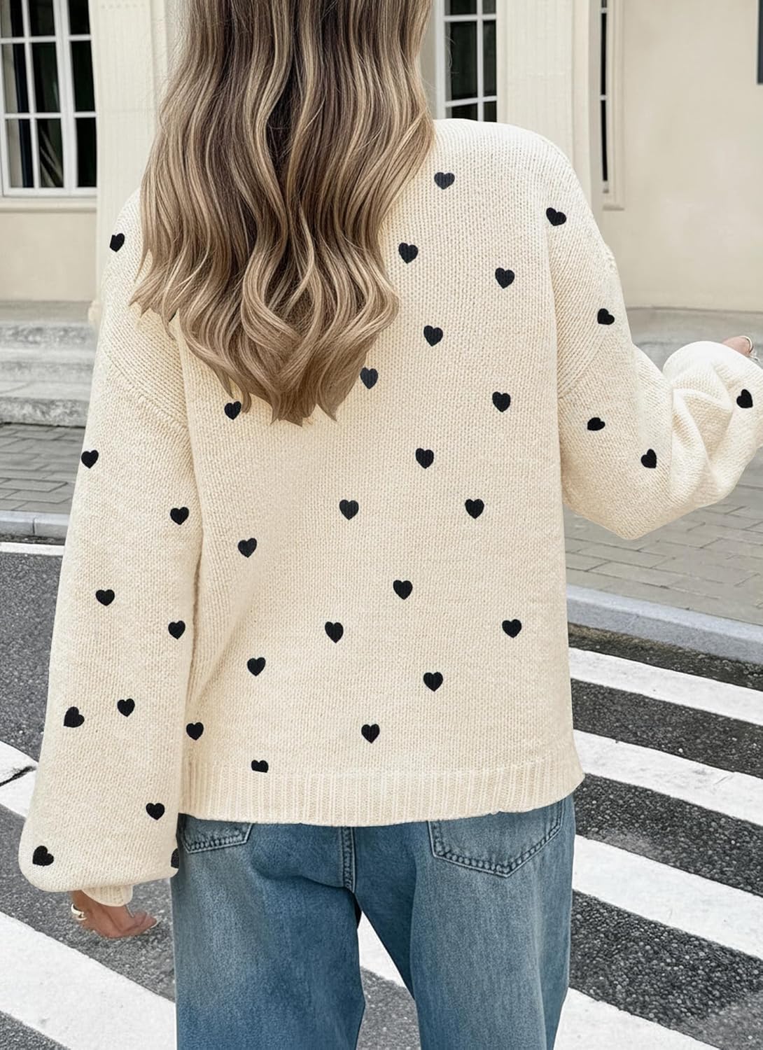 Womens Bow Tie Front Cardigan Sweaters Long Puff Sleeve Cute Print Jacket Coats 2025 Trendy Fall Winter Outfits - Image 4