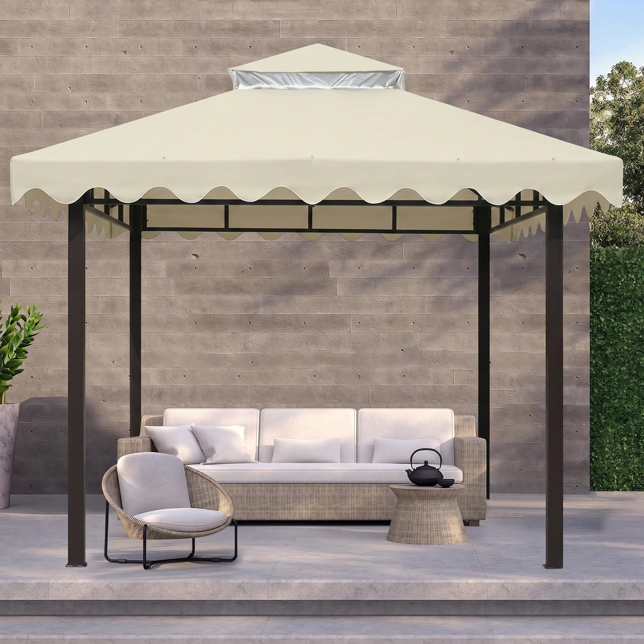 OKYUK Ersatzdach für Pavillon, mit atmungsaktivem Netz, UV-b