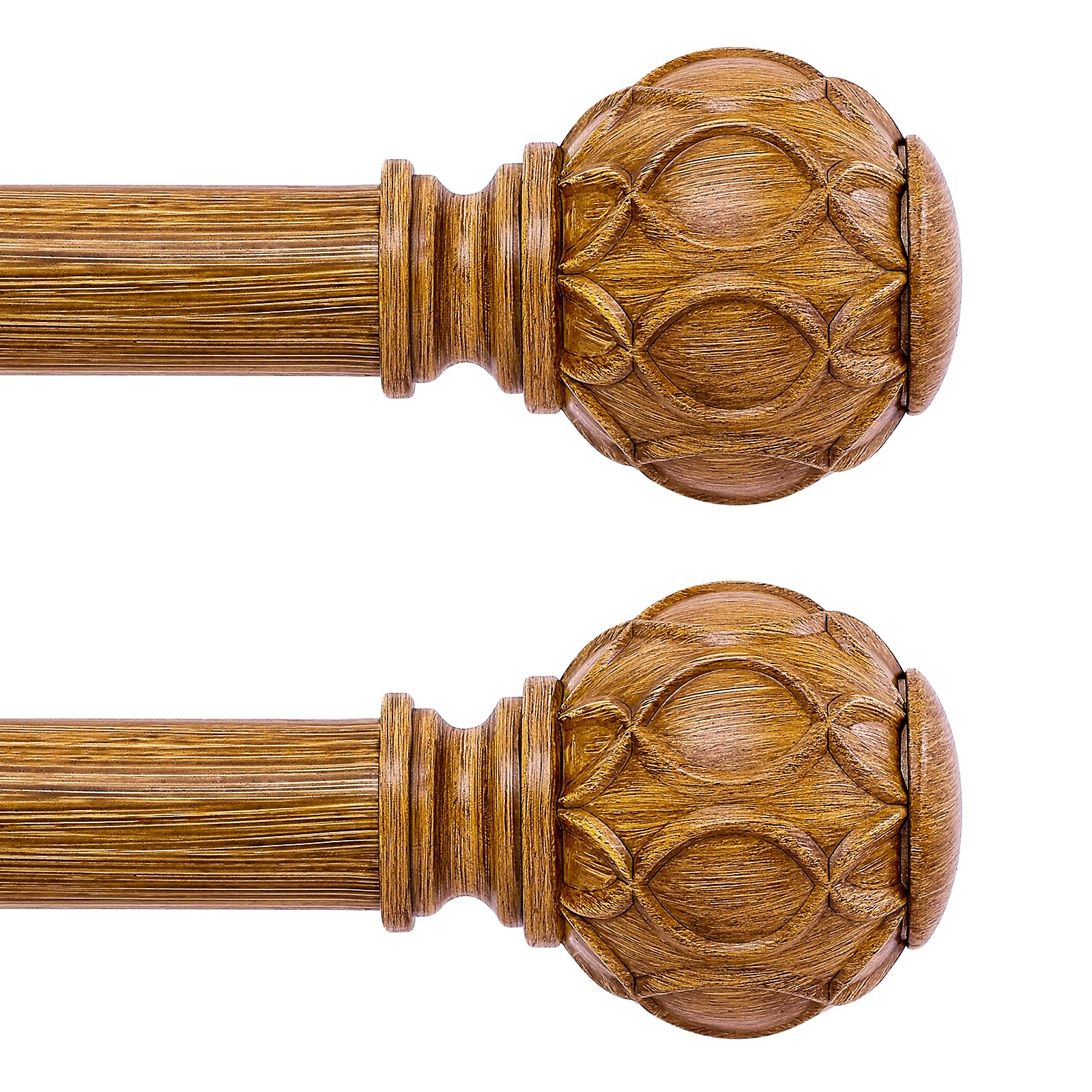 Photo 1 of ***MISSING PARTS***
HTZON 2 Pack Wood Curtain Rods 66 to 120 Inch,1 Inch Adjustable Long Curtain Rod,Netted Texture Window Curtains Rods,Farmhouse Heavy Duty Brown Wood Grain Decorative Drapery Poles 66-120"