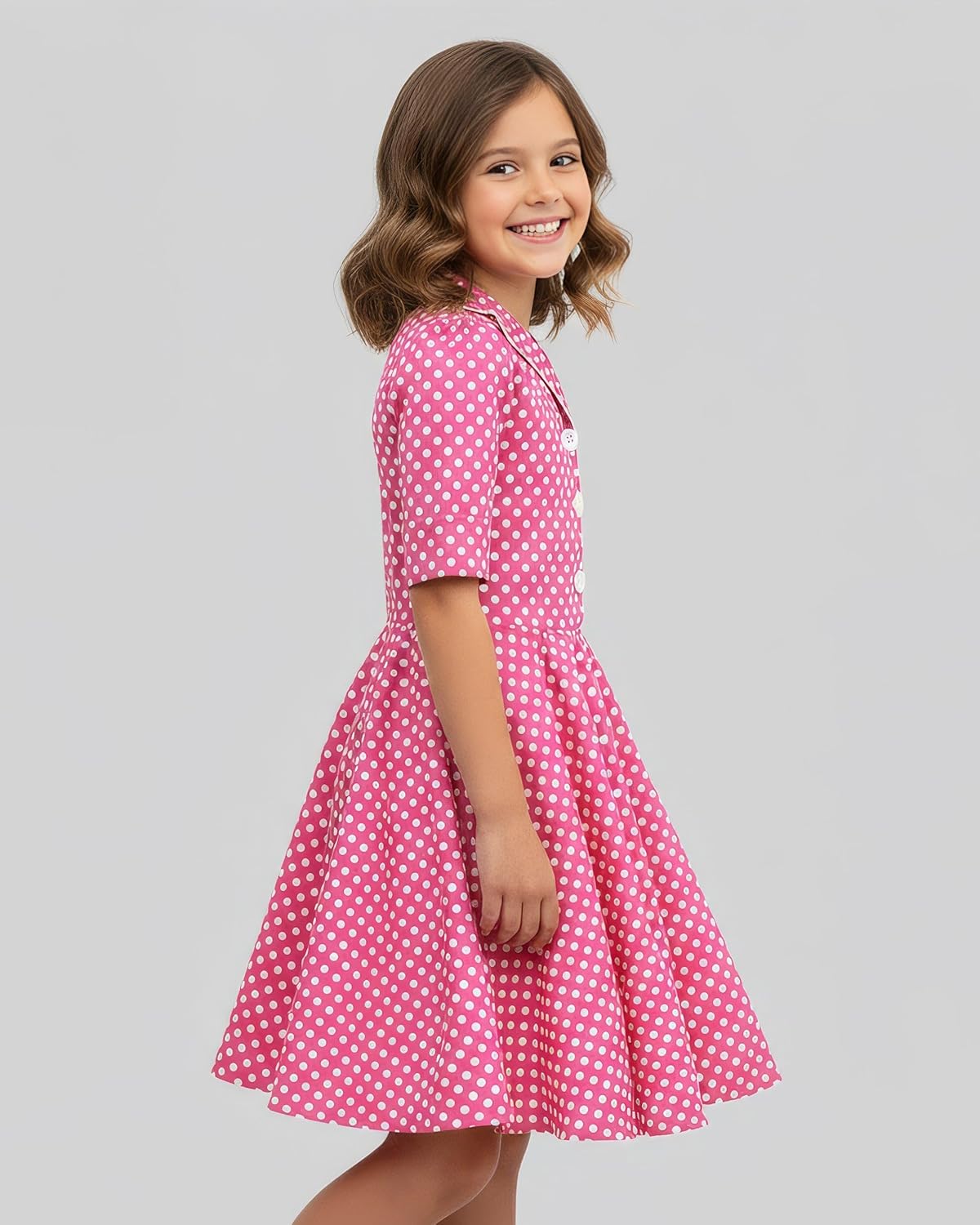 BlackButterfly Kids 'Sabrina' Vintage Polka Dot 50's Girls Dress - Image 4