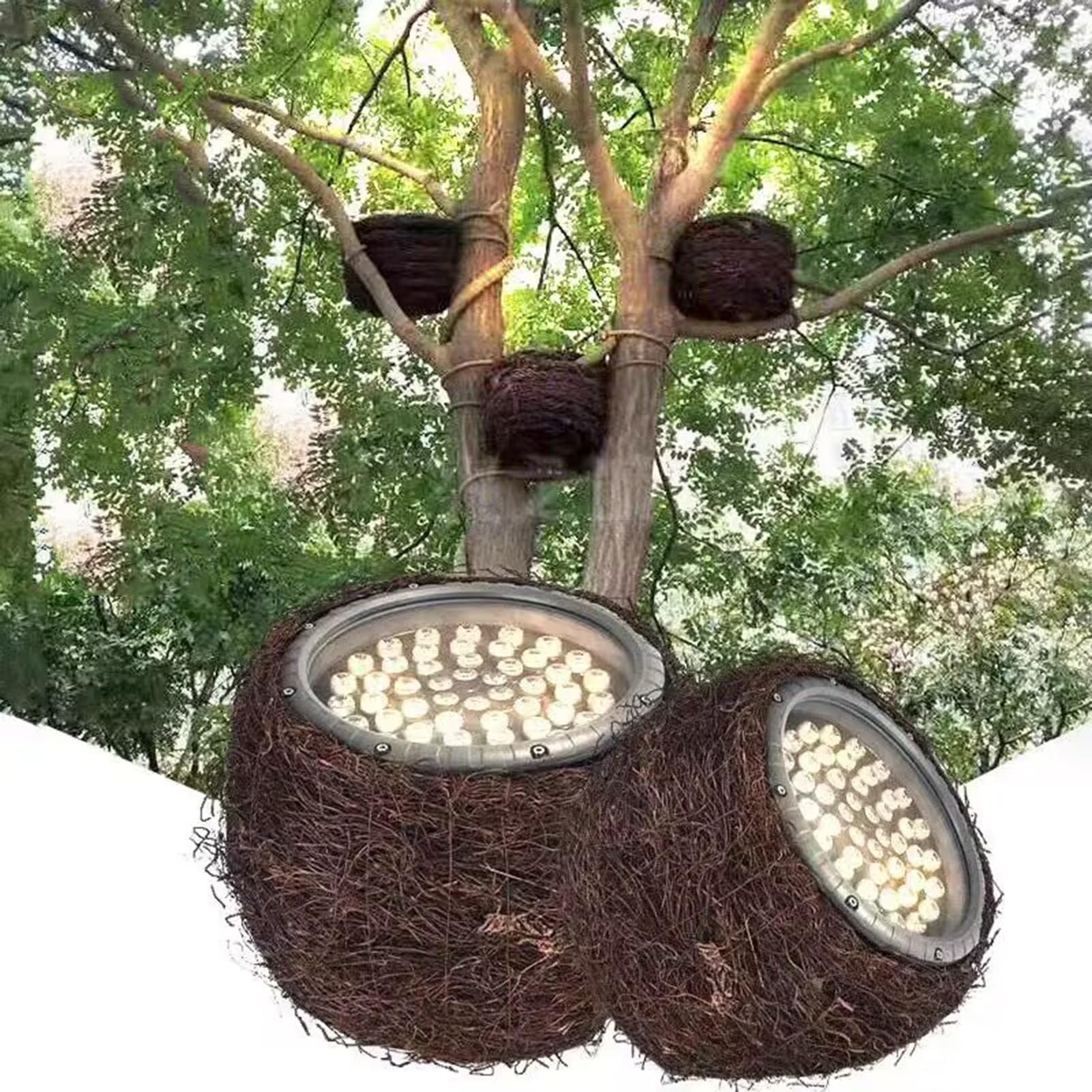 Foco LED Empotrado para Exteriores - Lámpara de Nido de pájaro Iluminación de árbol Lámpara de Paisaje para Exteriores Foco LED IP65 Luz de inundación a Prueba de Lluvia(RGB,12 W(85-265v))