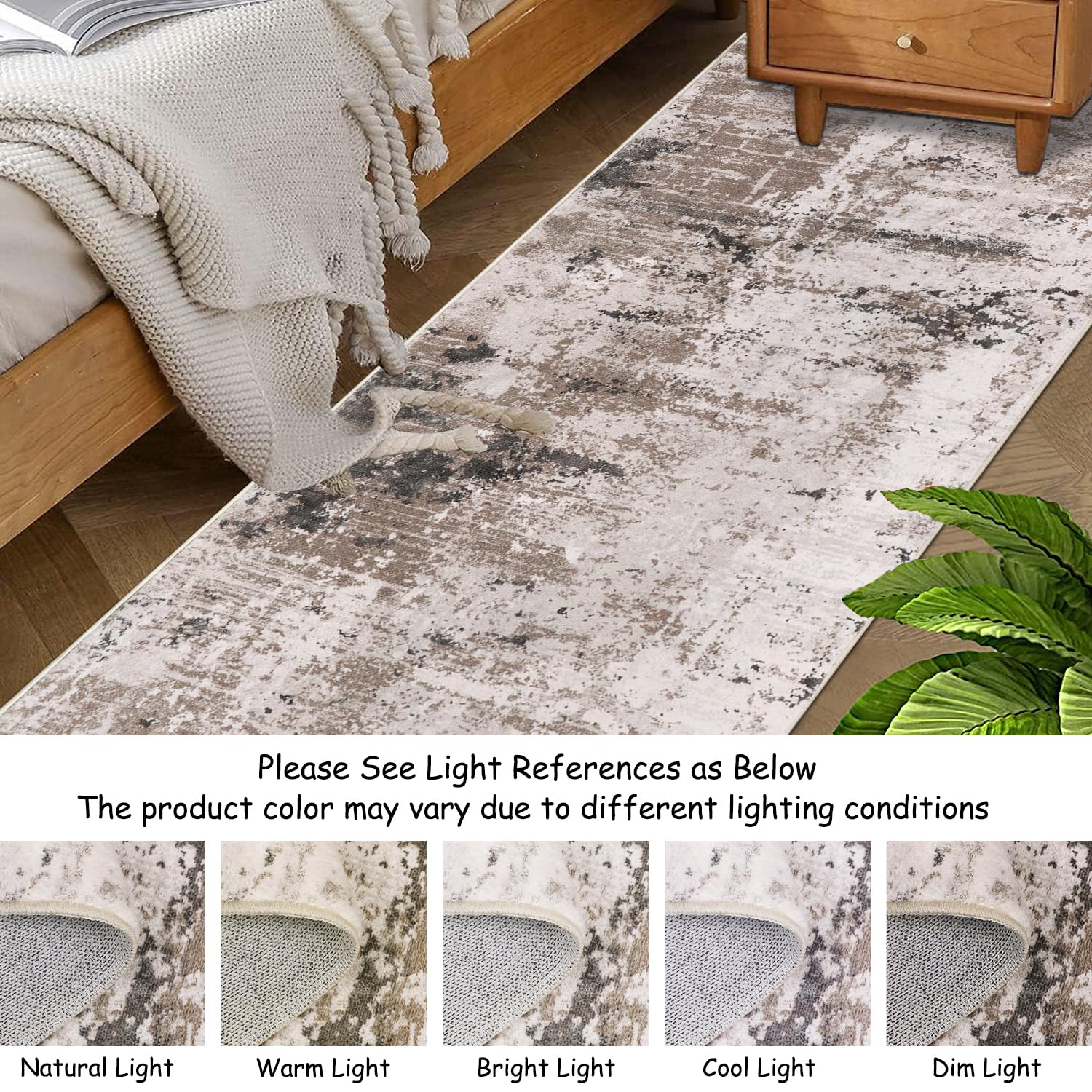Cekene Tappeto Corridoio Moderno 80x200cm Beige Passatoia Corridoio Passatoia Cucina Antiscivolo Lavabile Astratto Tappeto Lungo per Ingresso Cucina Lavanderie