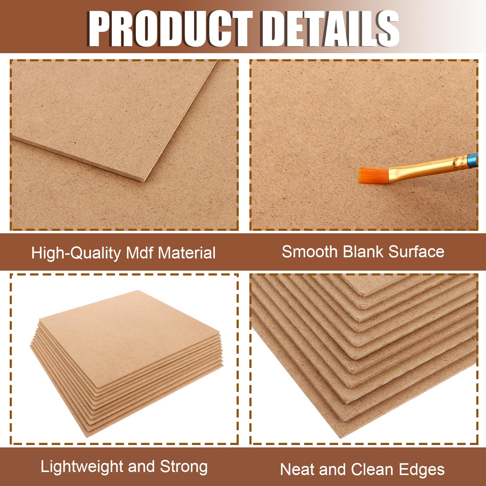 Lot de 15 panneaux MDF 300 x 30 x 3 mm, Planche Bois, Plaque de contreplaqué, Pour travaux manuels, contreplaqué de peuplier 3 mm, panneau MDF pour scie à chantourner, Découpe laser