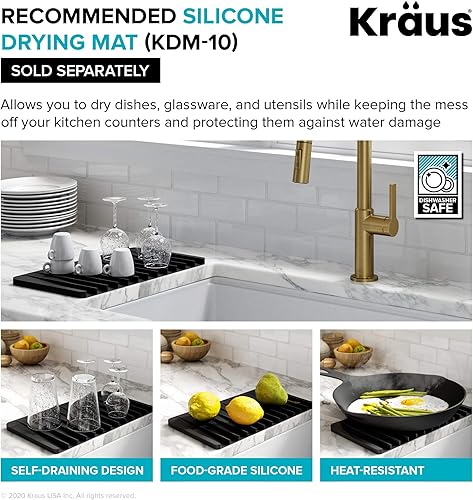 Miniatura 15 de Kraus Standard PRO KHU102-33 - Fregadero de cocina acero inoxidable de 33in y 16g, con doble pila de distribución 50 y 50 para montar bajo encimera