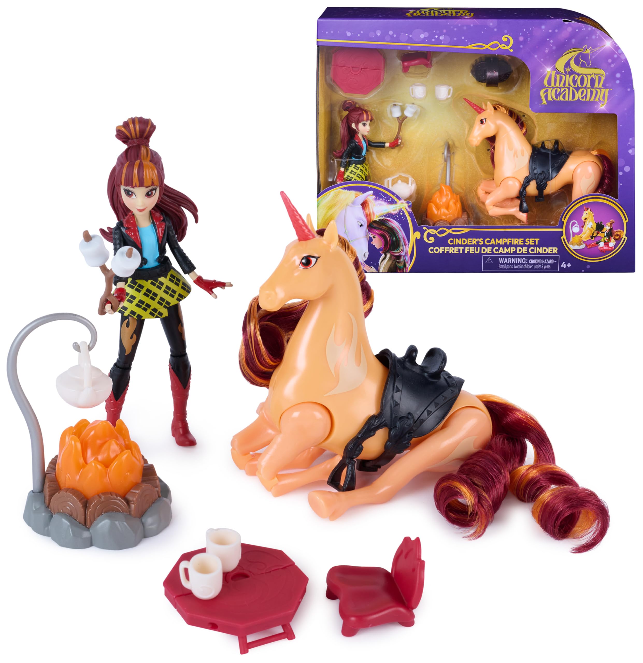 Unicorn Academy Cinder's Campfire Set, Dolls & Unicorn Toys, Ages 4+