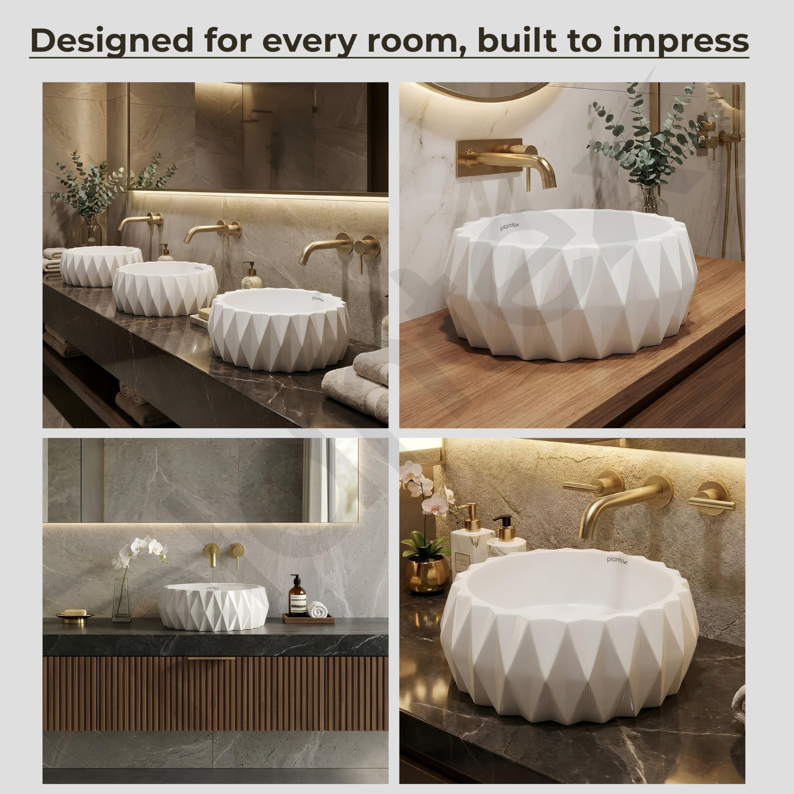 Plantex Ceramic Tabletop Round Washbasin for Bathroom/Countertop Bathroom Sink/Bathroom Wash Basin with 10 Years Glaze Warranty by Plantex (White - 15 x 15 x 6 Inch) 3
