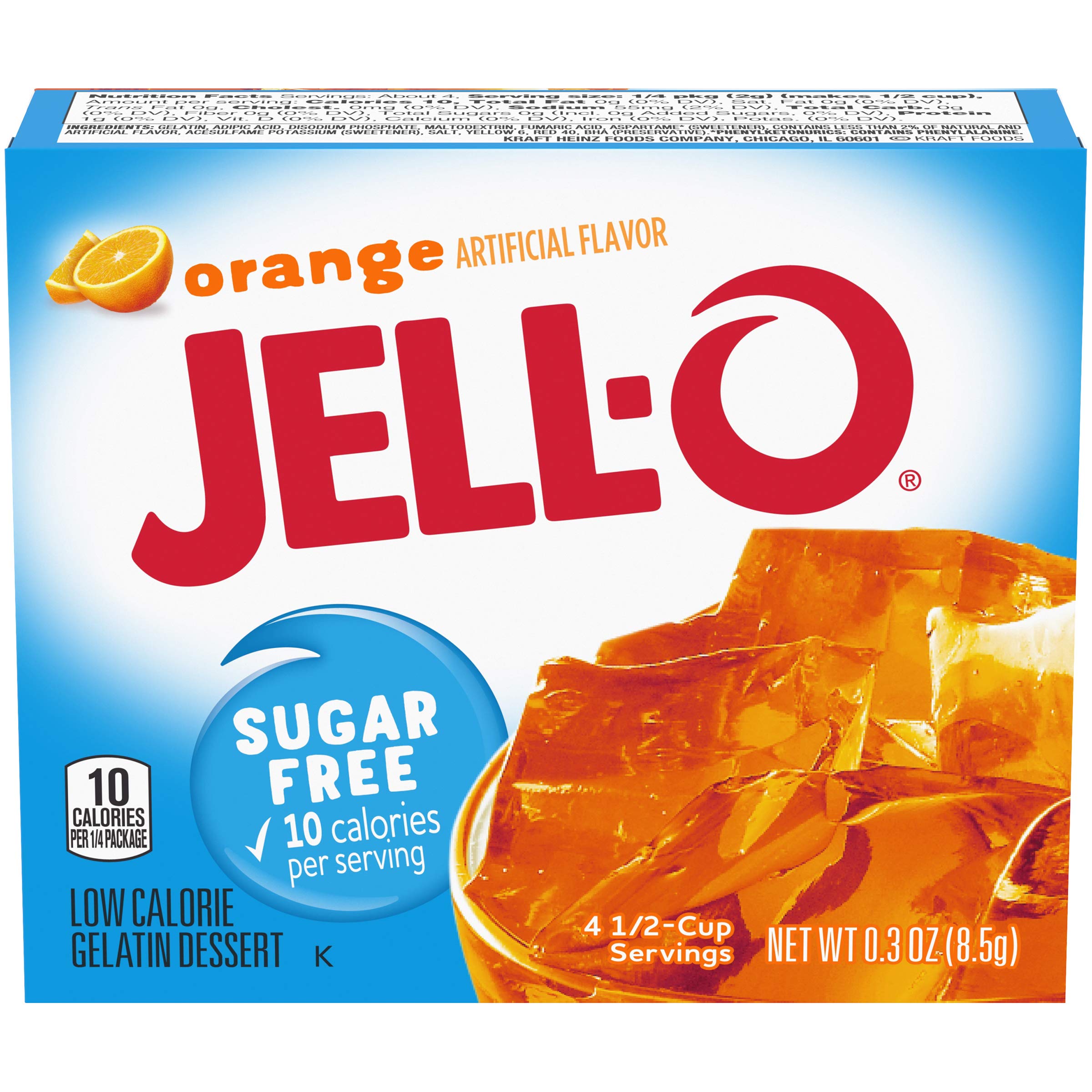 Orange Sugar Free Gelatin Dessert Mix (0.3 oz Box)