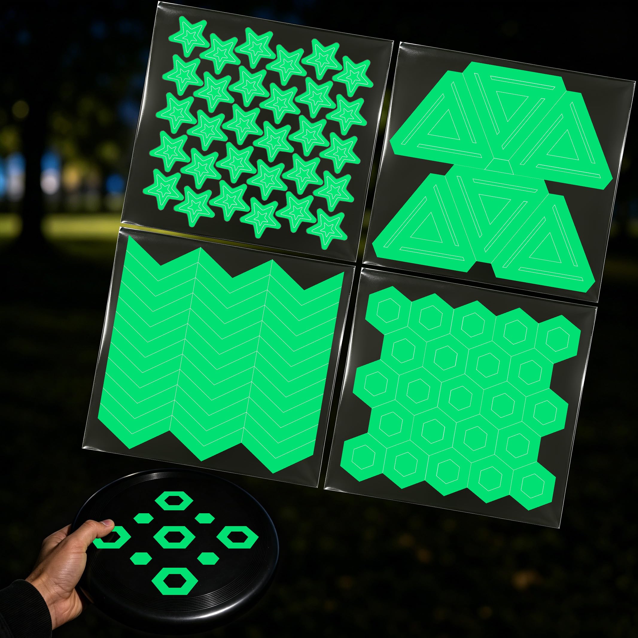 Glow Vinyl Stickers for Disc Golf,UV Charged Decals