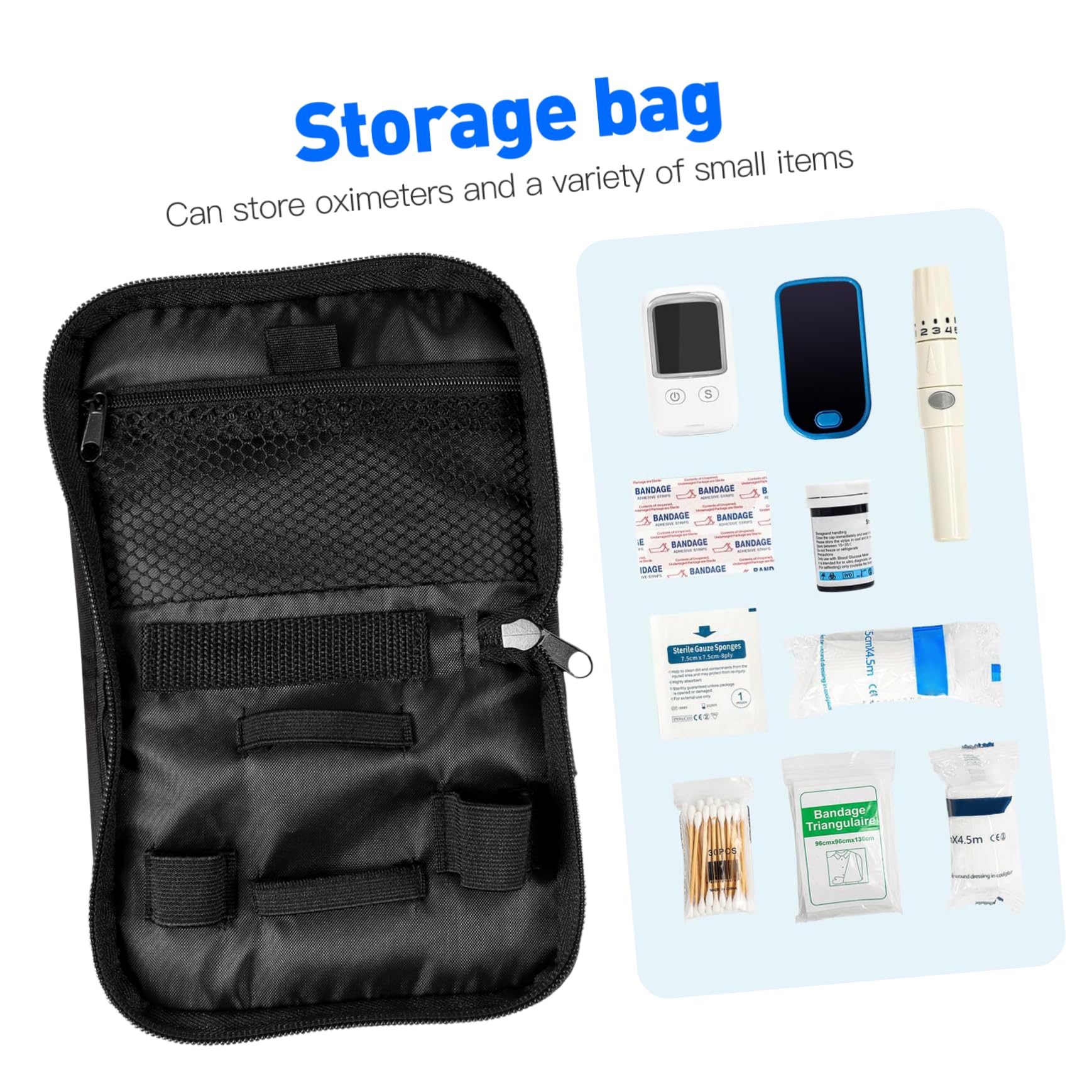 10 Set Borsa Viaggio Oxford Per Glucometro E Pulsossimetro Custodia E Resistente Urti Per Uso E Trasporti Nero 2 Pezzi * 10