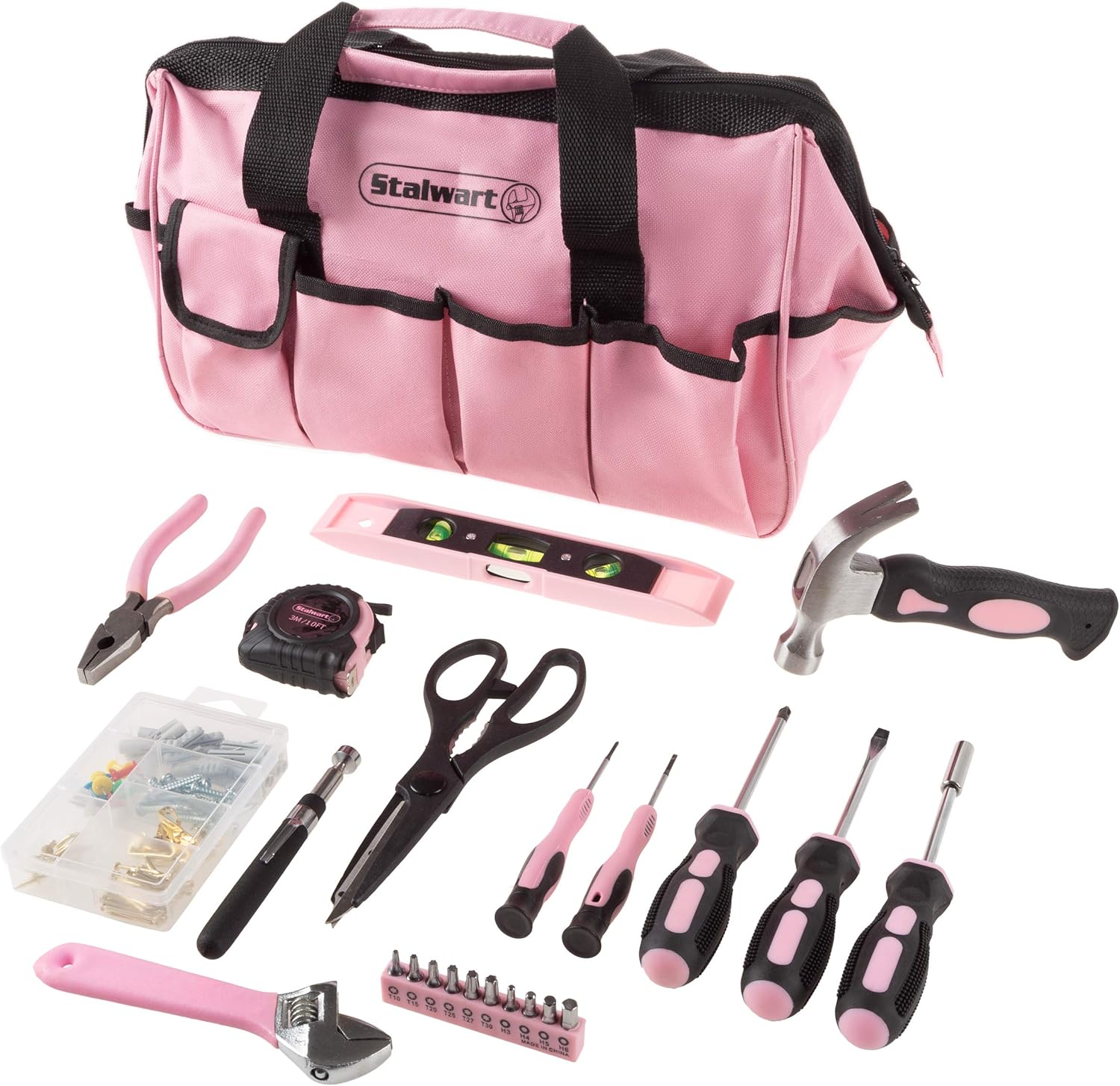 Kit de Herramientas Stalwart 75-HT4095 - 123 Piezas Rosa con Bolsa
