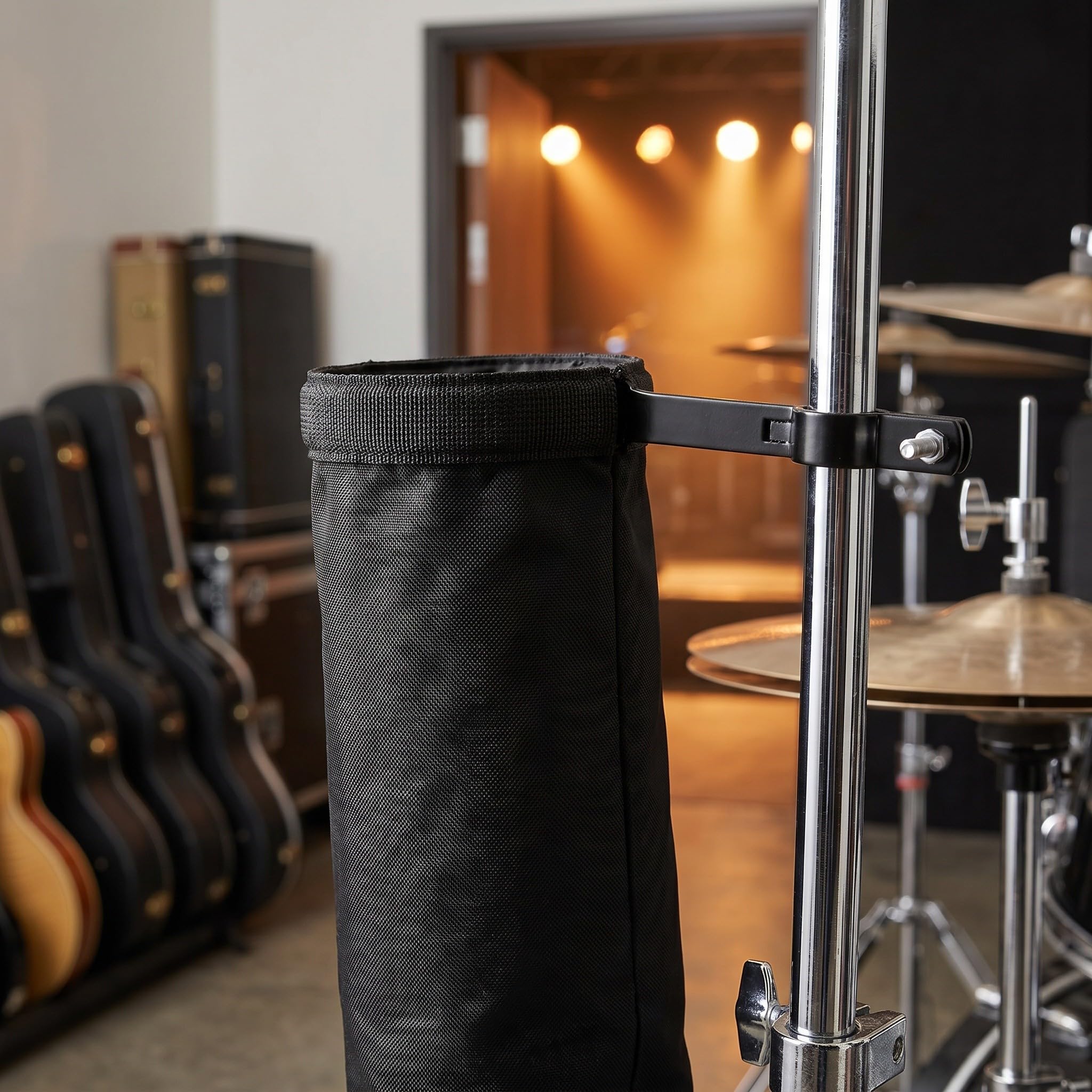 Kisangel Set di 3 custodie per bacchette da batteria, borsa portatile con morsetto regolabile, custodia in tessuto Oxford per bacchette, spazzole e mazzuoli, porta